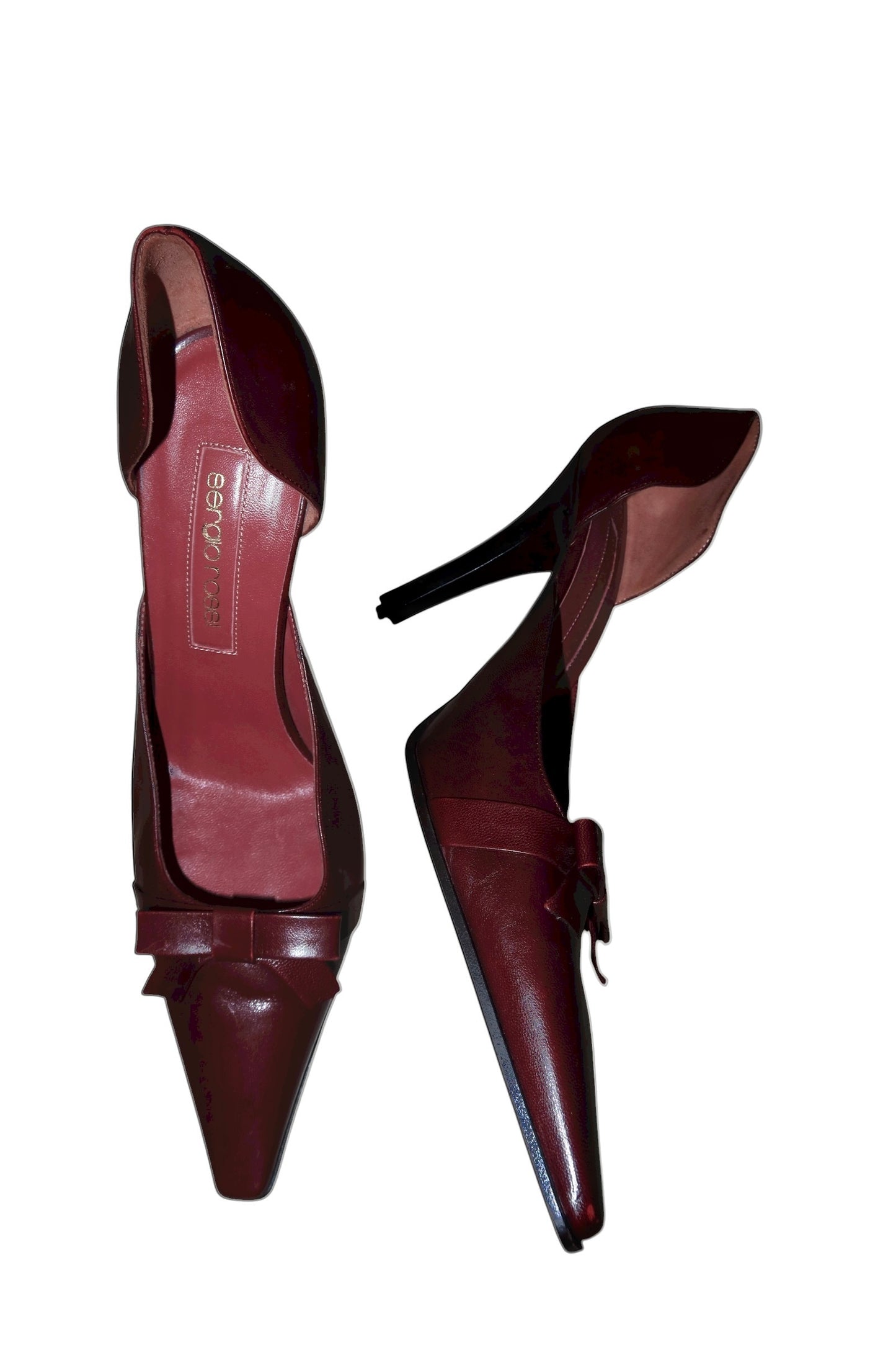Sergio Rossi burgundy heels with bow details (39)