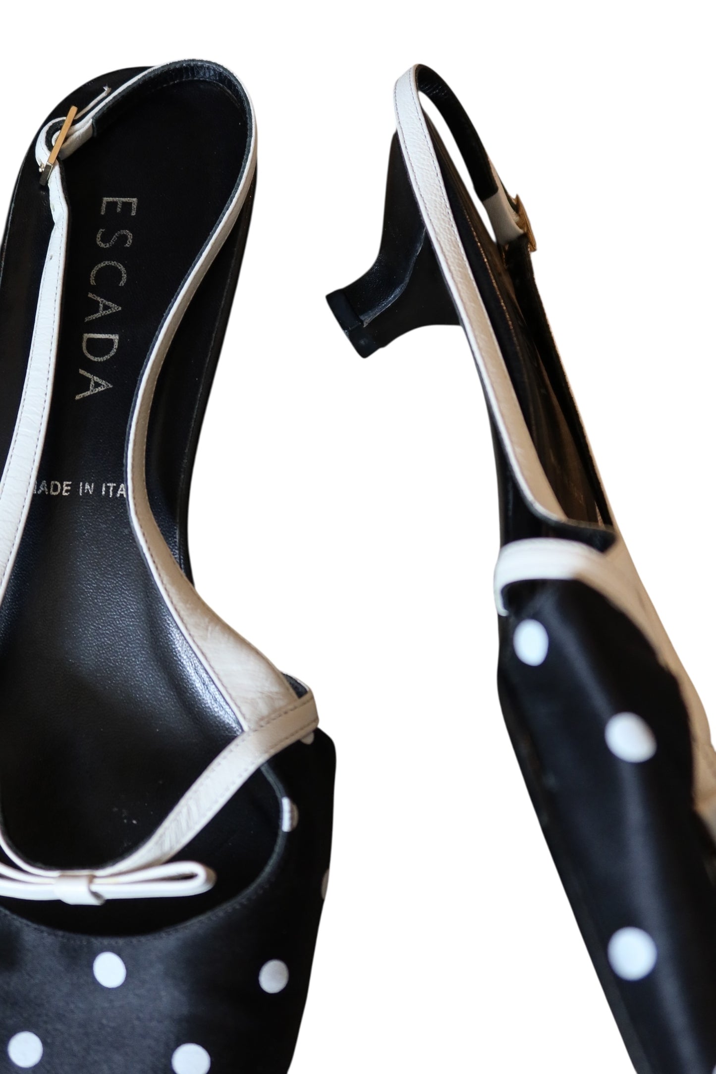 Escada black and white polka dot heels (38.5)