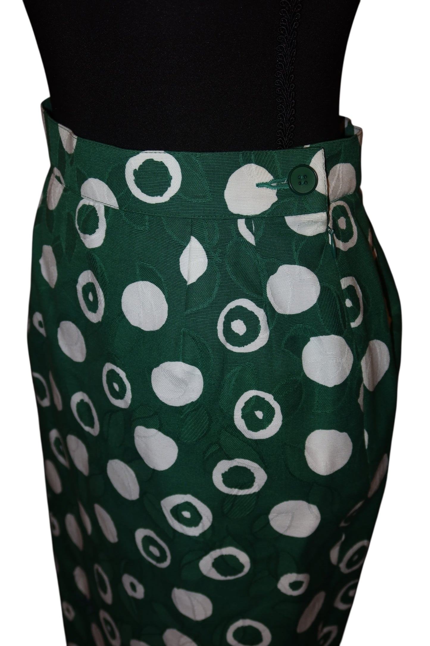 Yves Saint Laurent green and white polkadot set