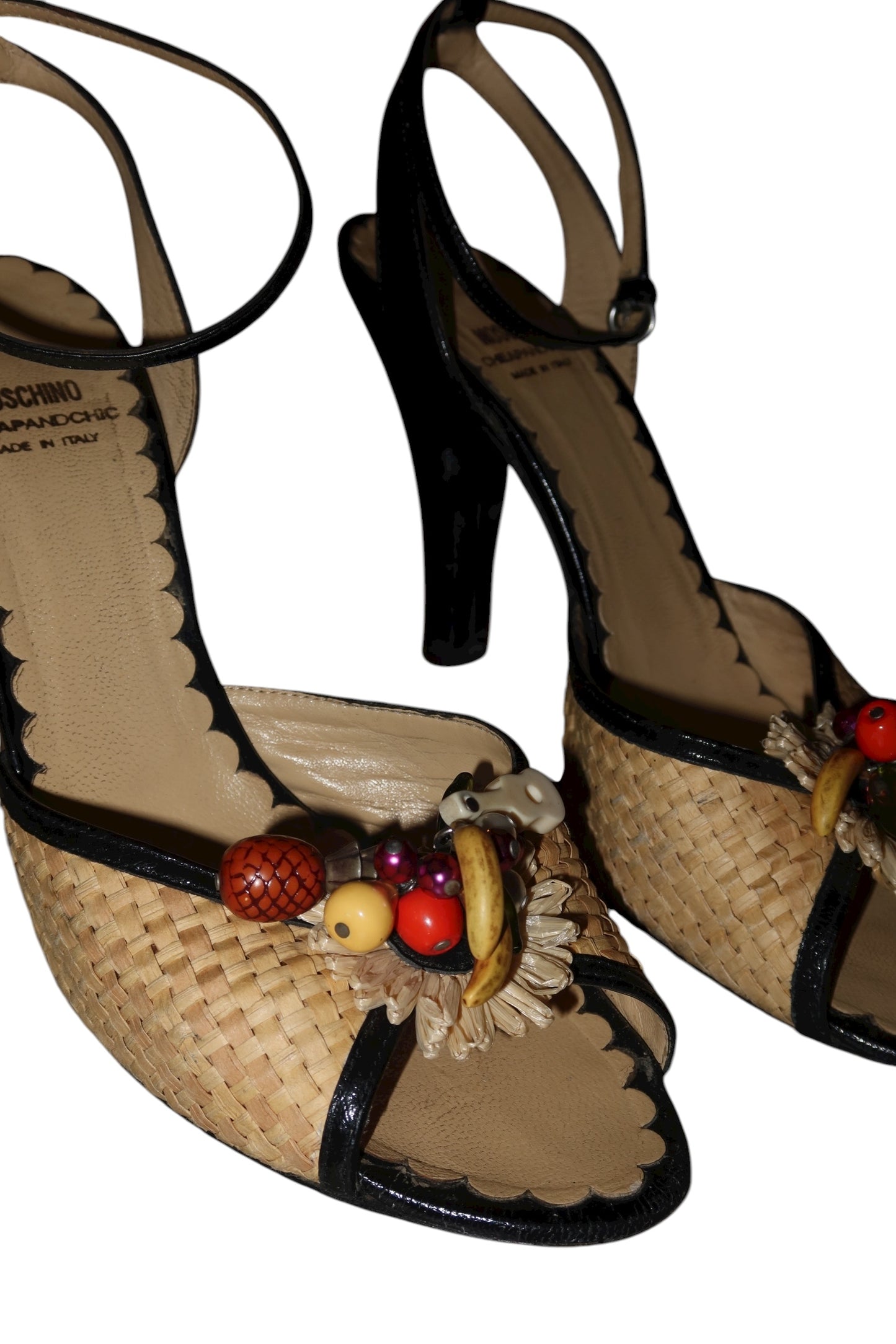Moschino raffia heels with tropical fruit beads (40)