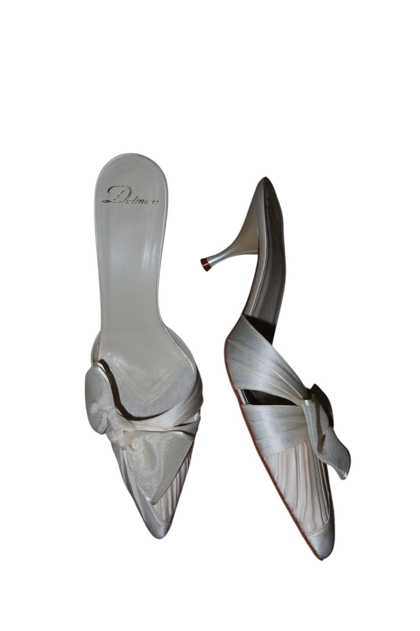 Delman white heels with bow (7)