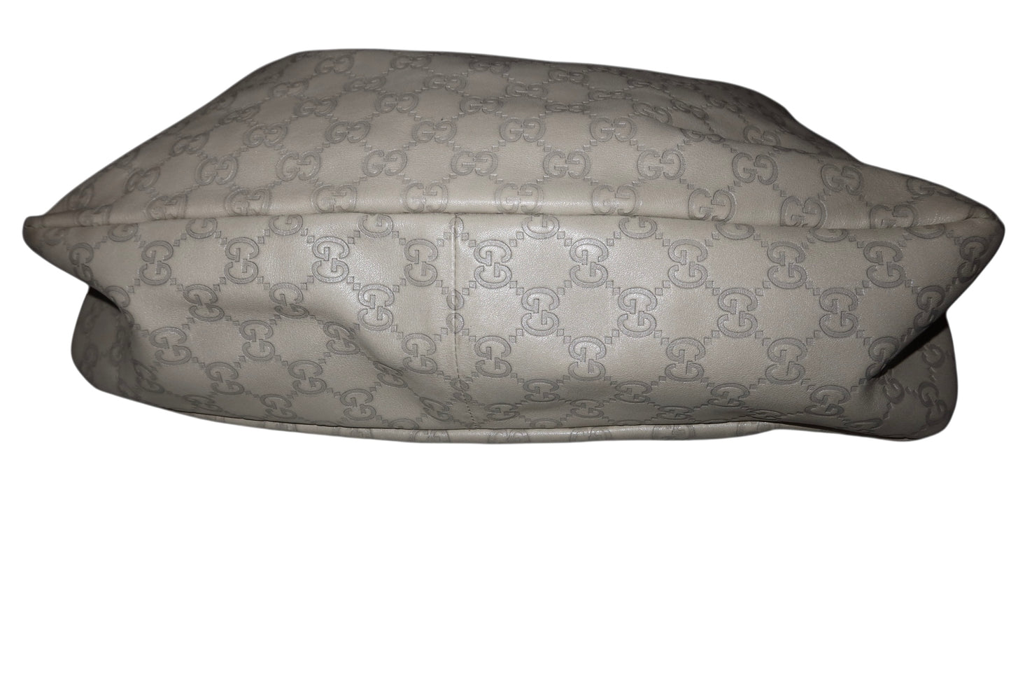 Gucci light grey Guccissima horsebit hobo bag