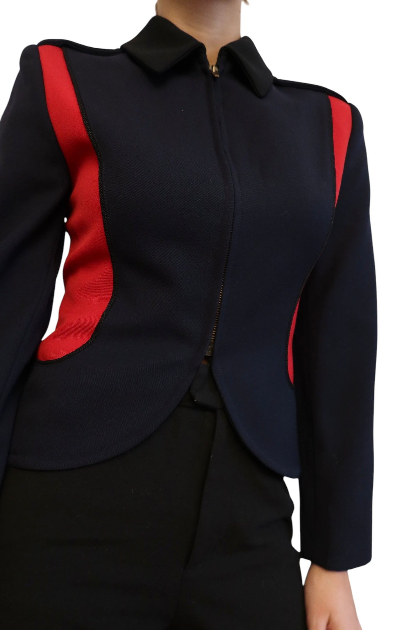 Emporio Armani navy, black and red zip up jacket size 38