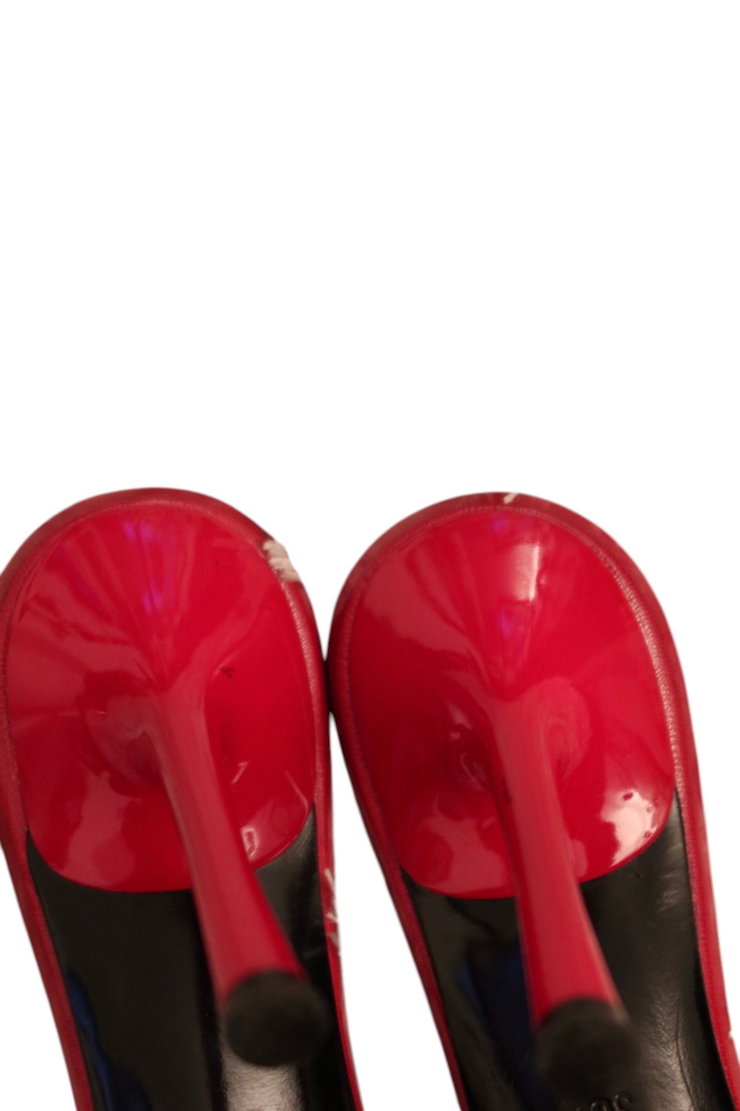 Sergio Rossi red leaf heels with white straps (36.5)