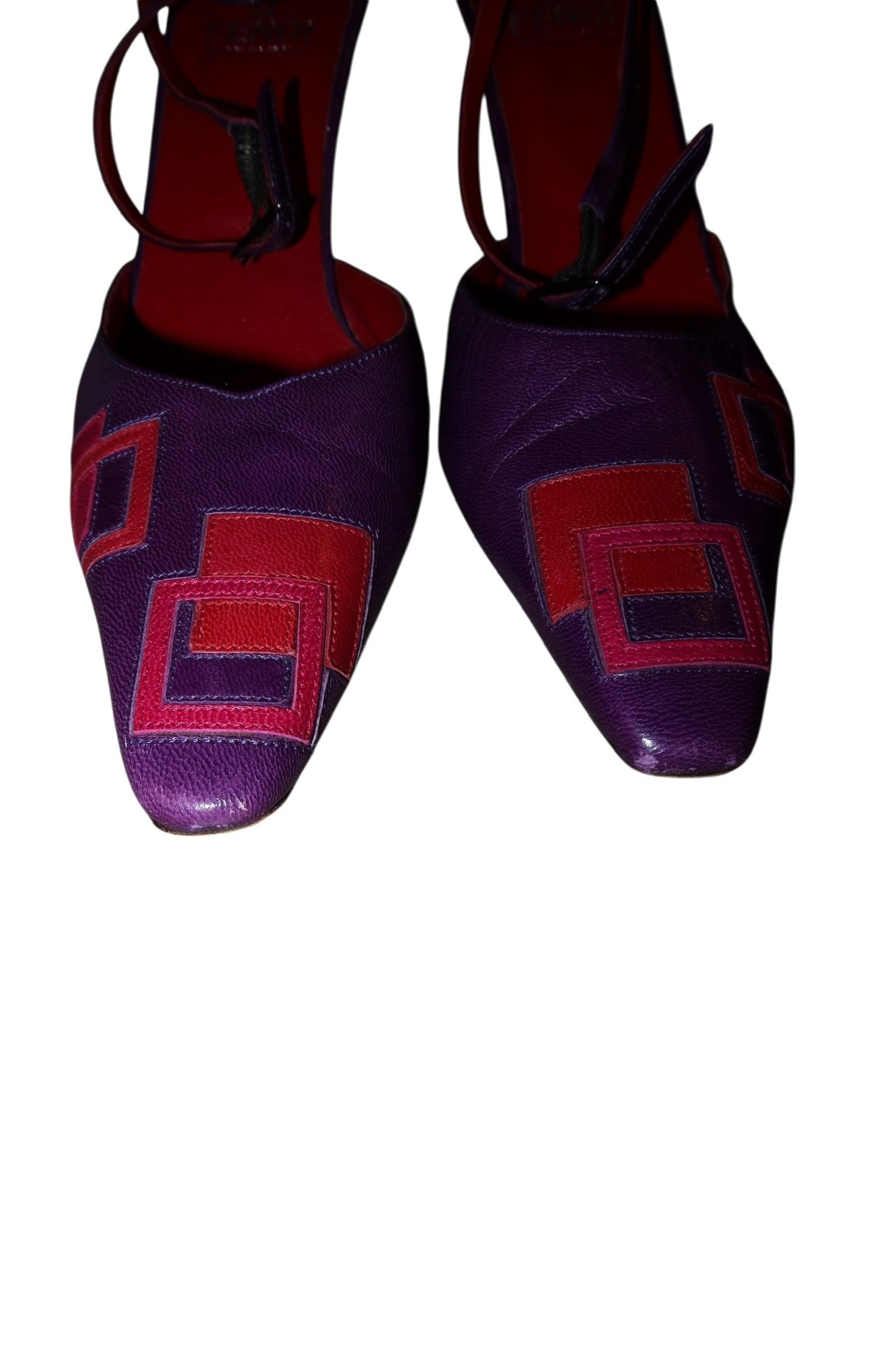 Fendi purple red and pink geometric heels (36)