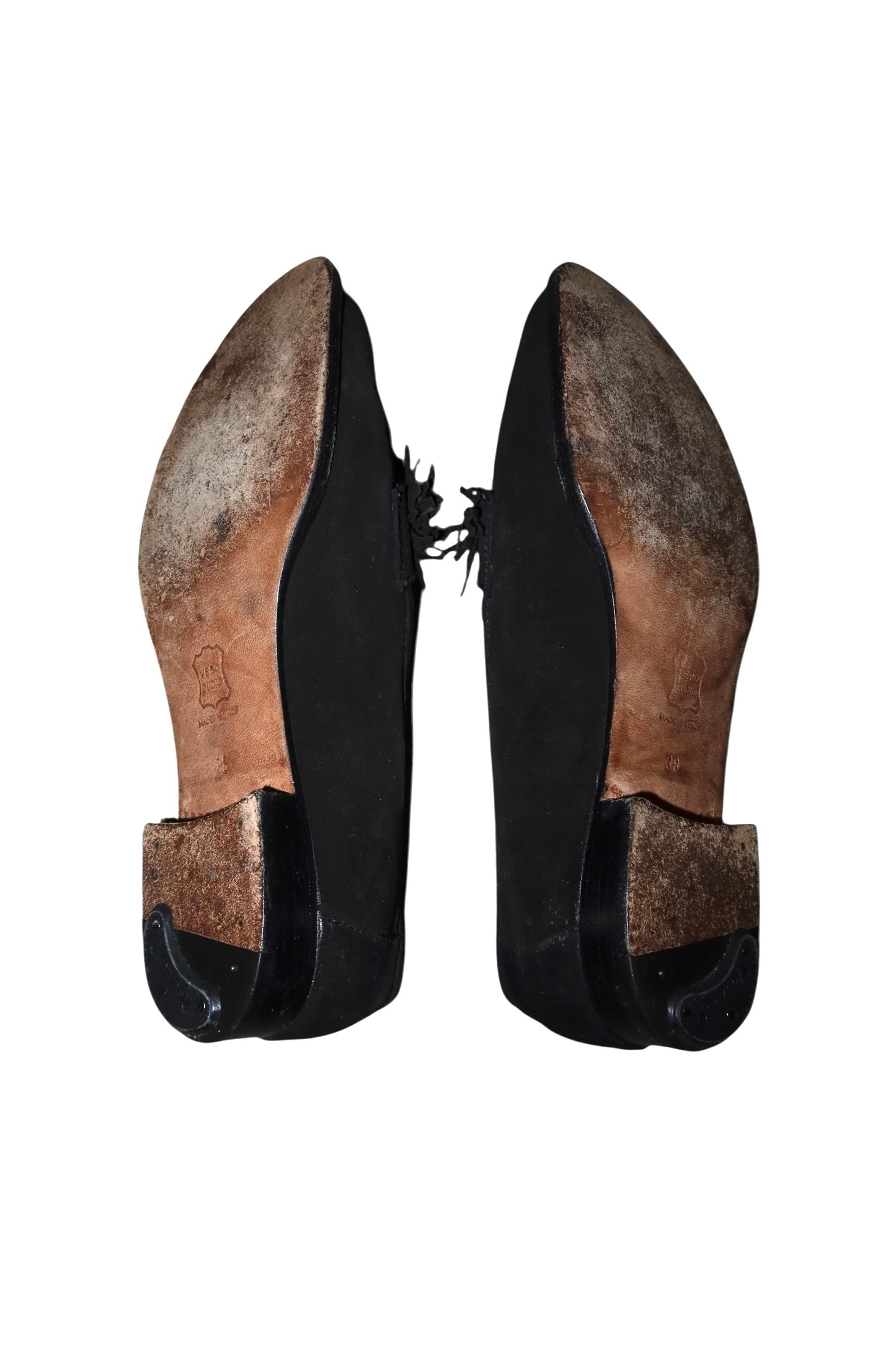 Manolo Blahnik black suede loafers (38)