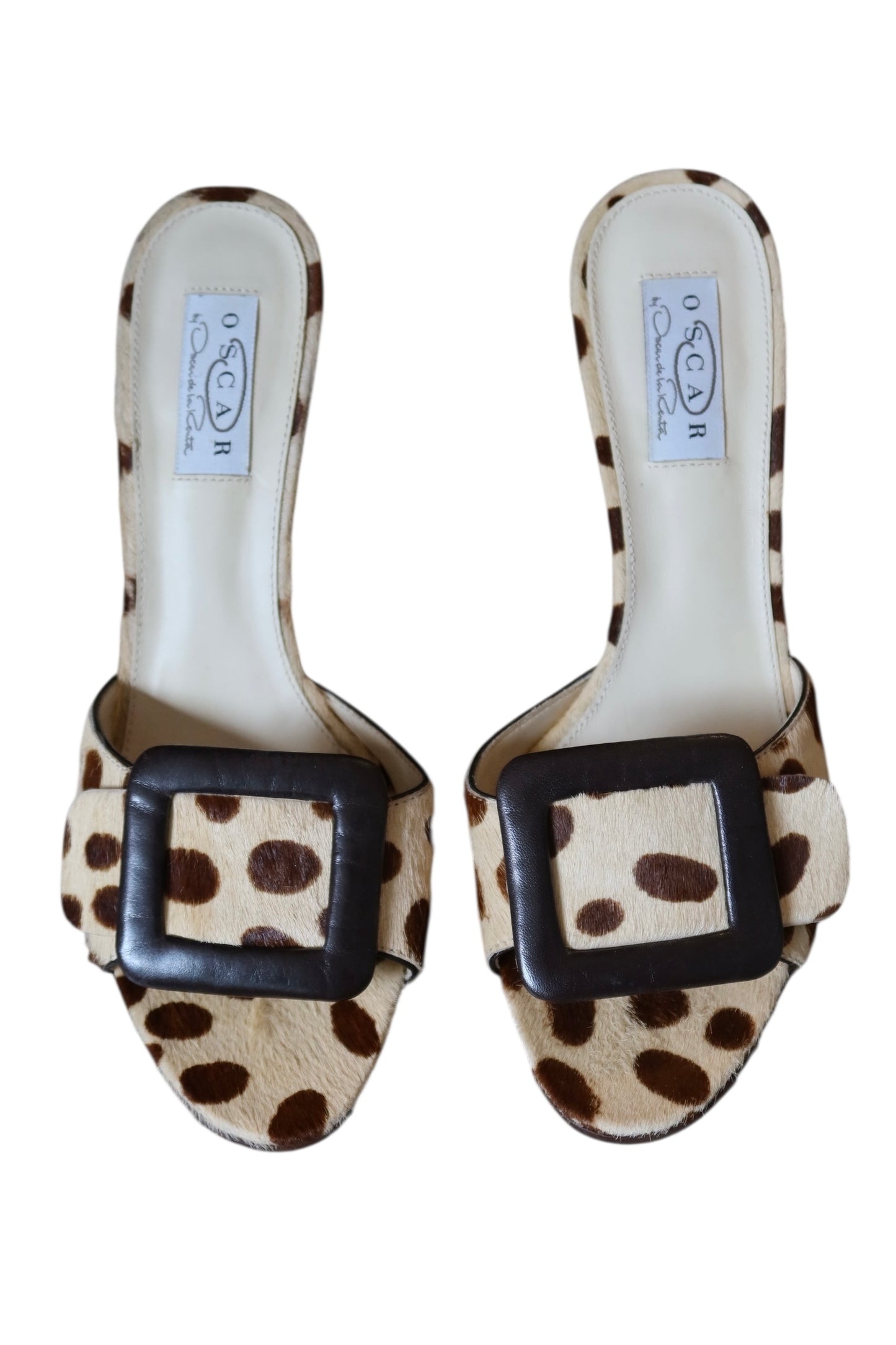 Oscar de la Renta cheetah pony hair heels with buckle (8)