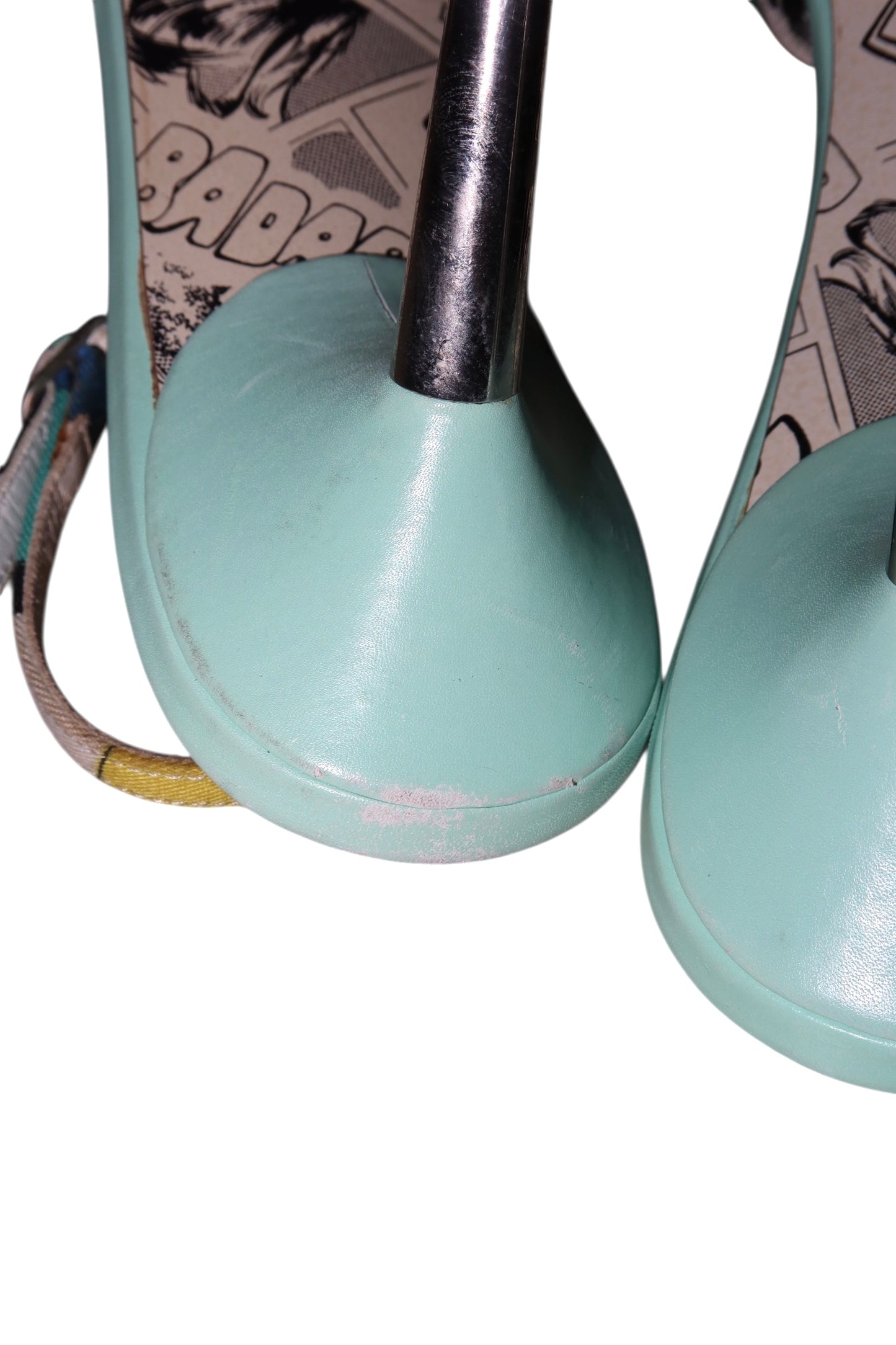 Emilio Pucci blue/multicolor print slingback heels (36.5)