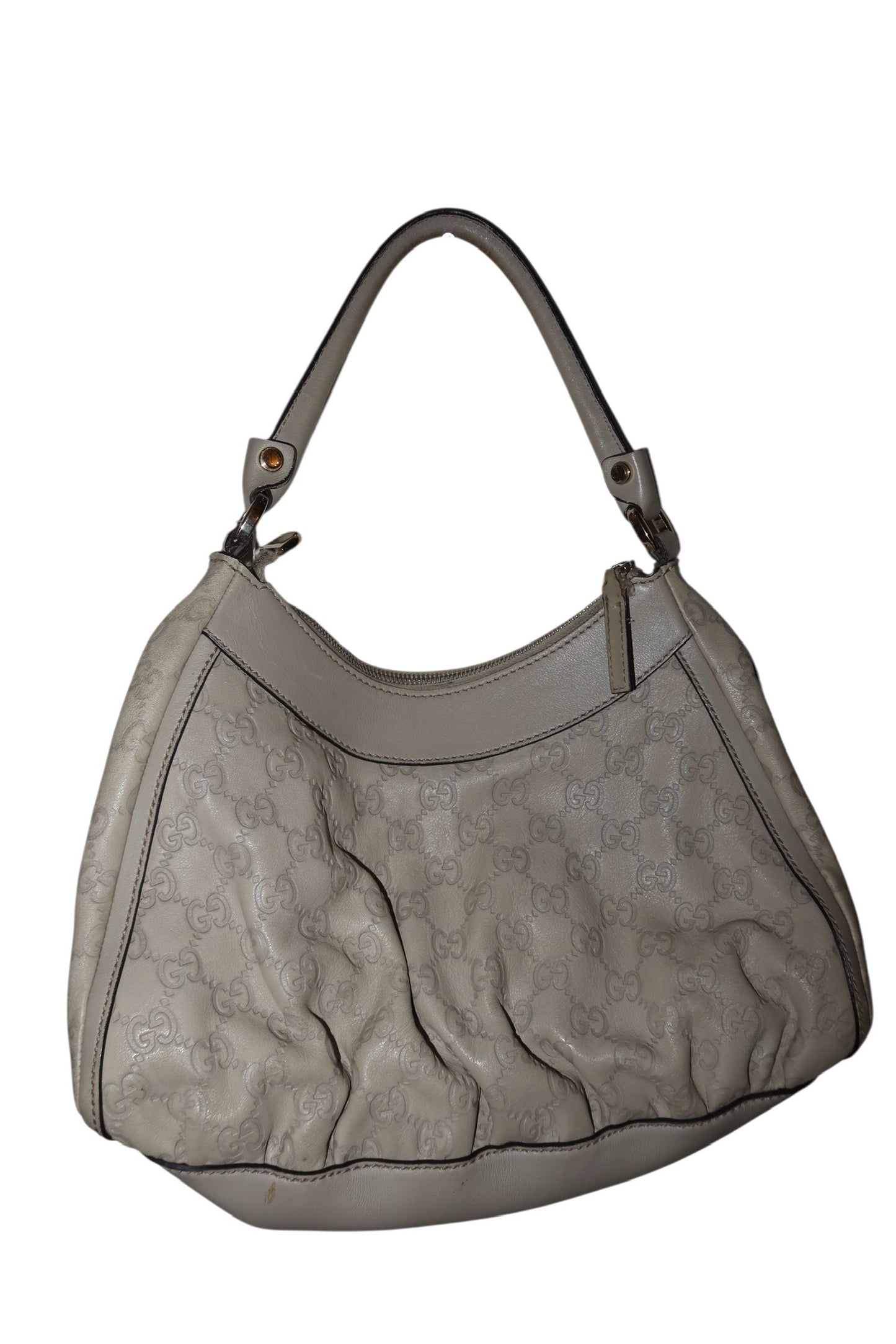 Gucci light grey D ring hobo bag