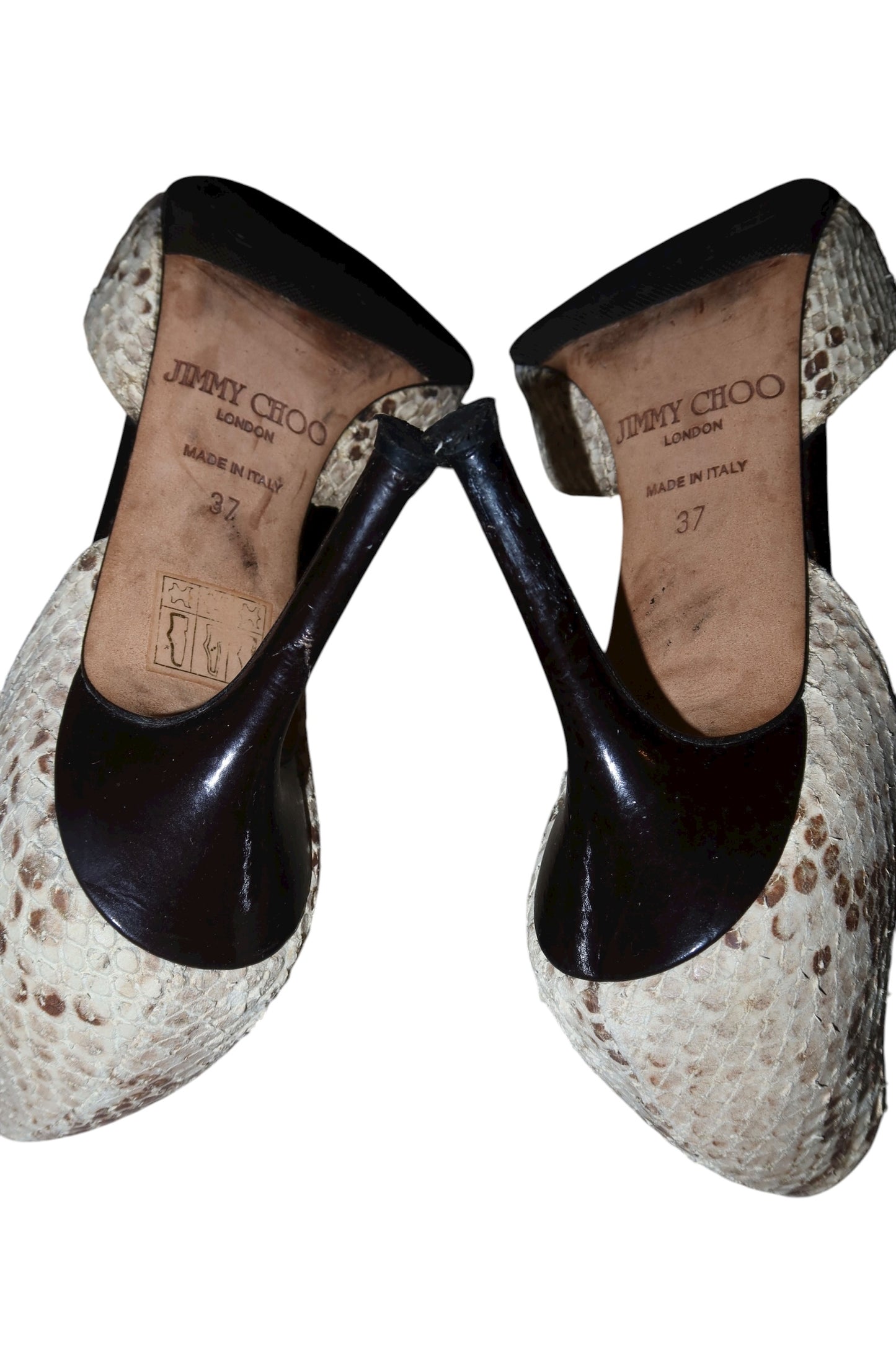 Jimmy Choo snakeskin heels with black bows (37)