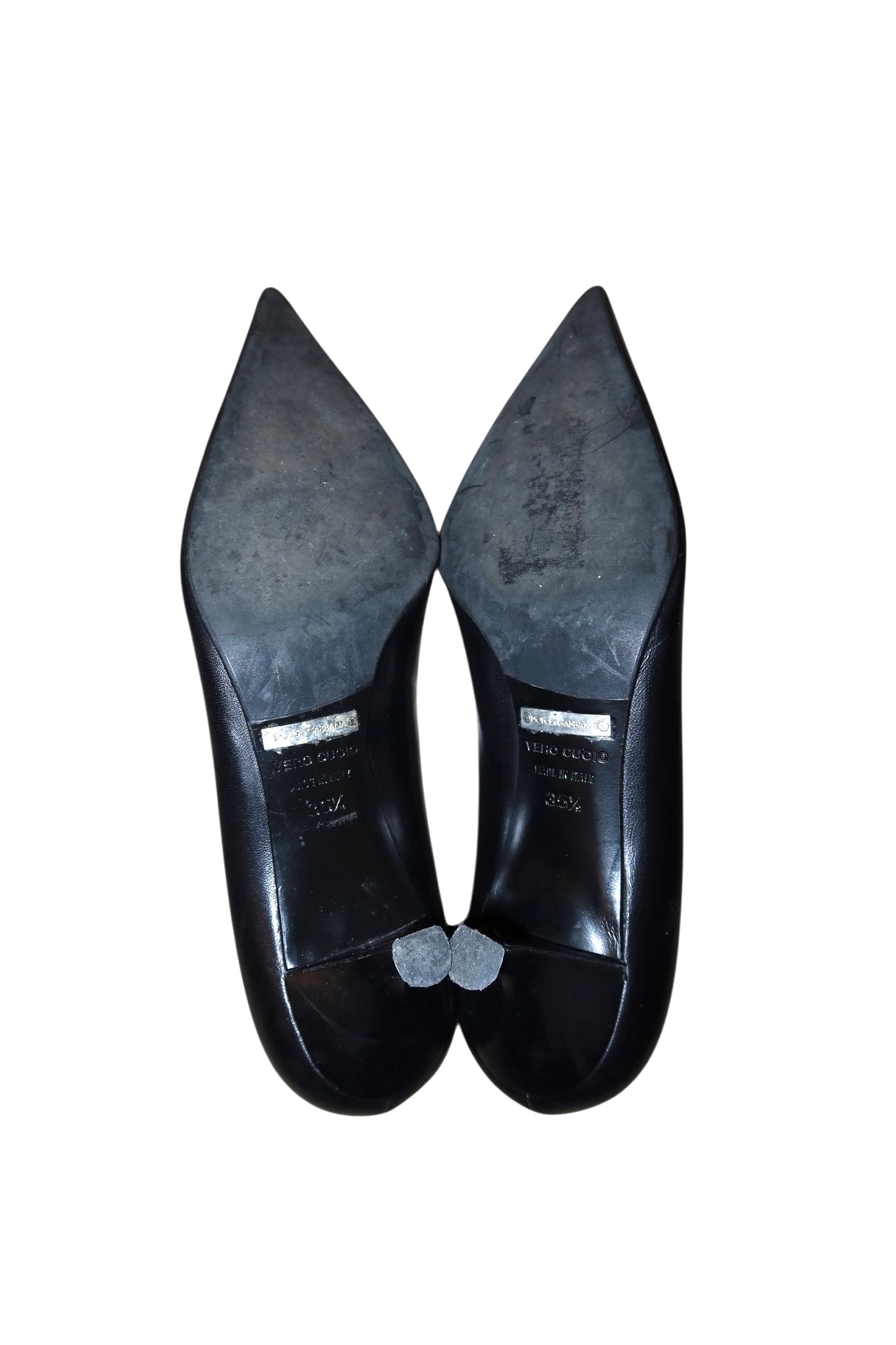 Dolce & Gabbana black leather pump heels (35.5)