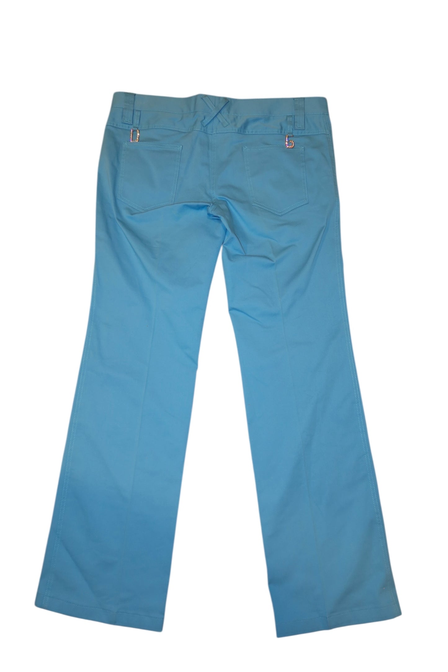 Dolce & Gabbana blue pants with DG rhinestone details