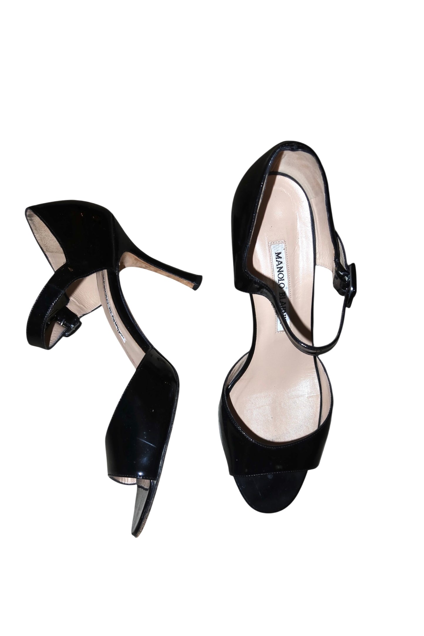 Manolo Blahnik black patent leather Mary Jane heels (39)