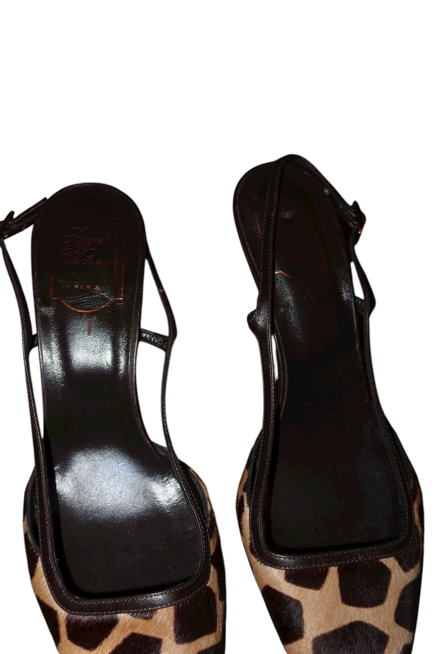 Roger Vivier giraffe ponyhair slingback heels (41)