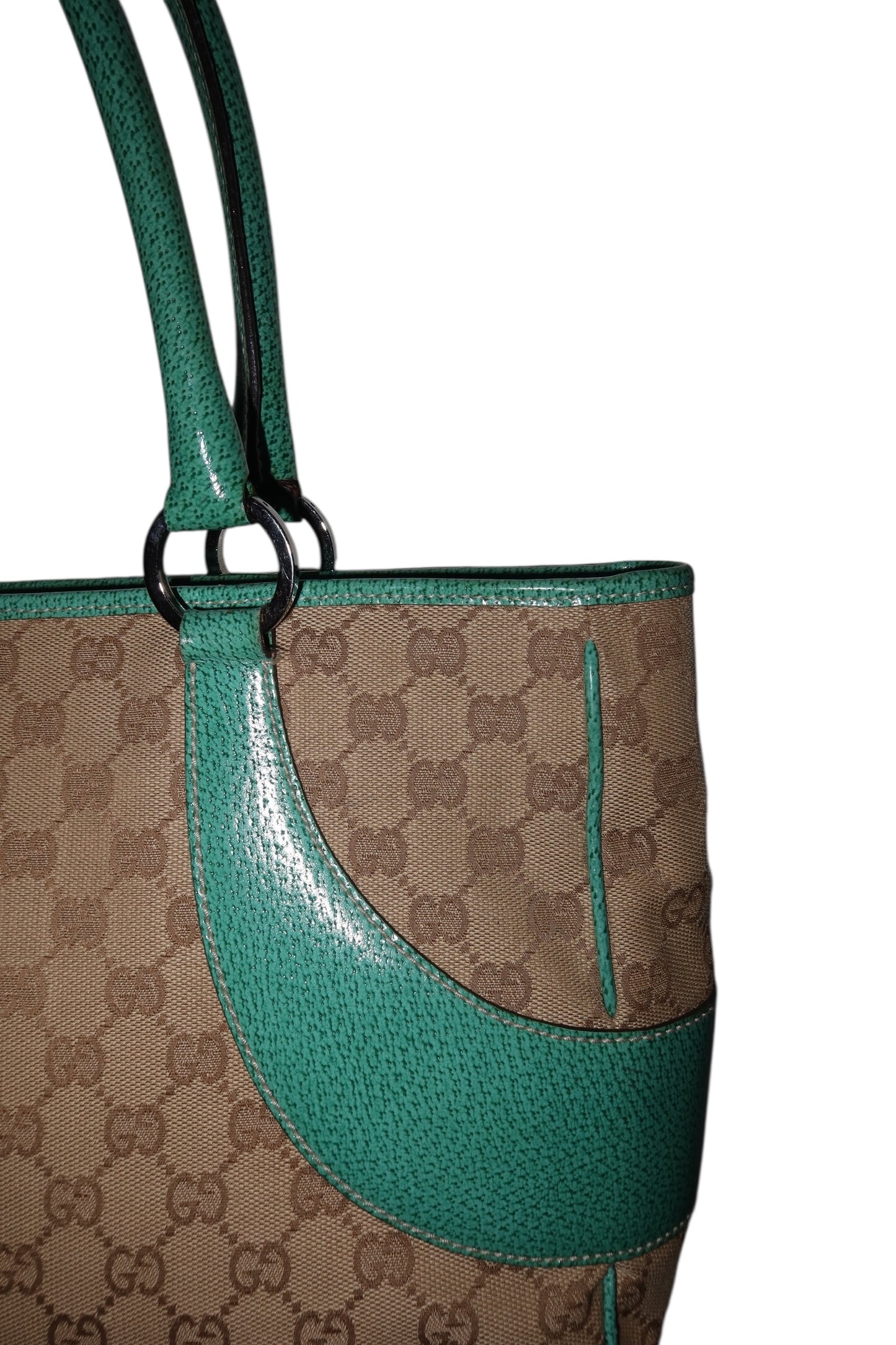 Gucci shoulder bag with turquoise leather detail