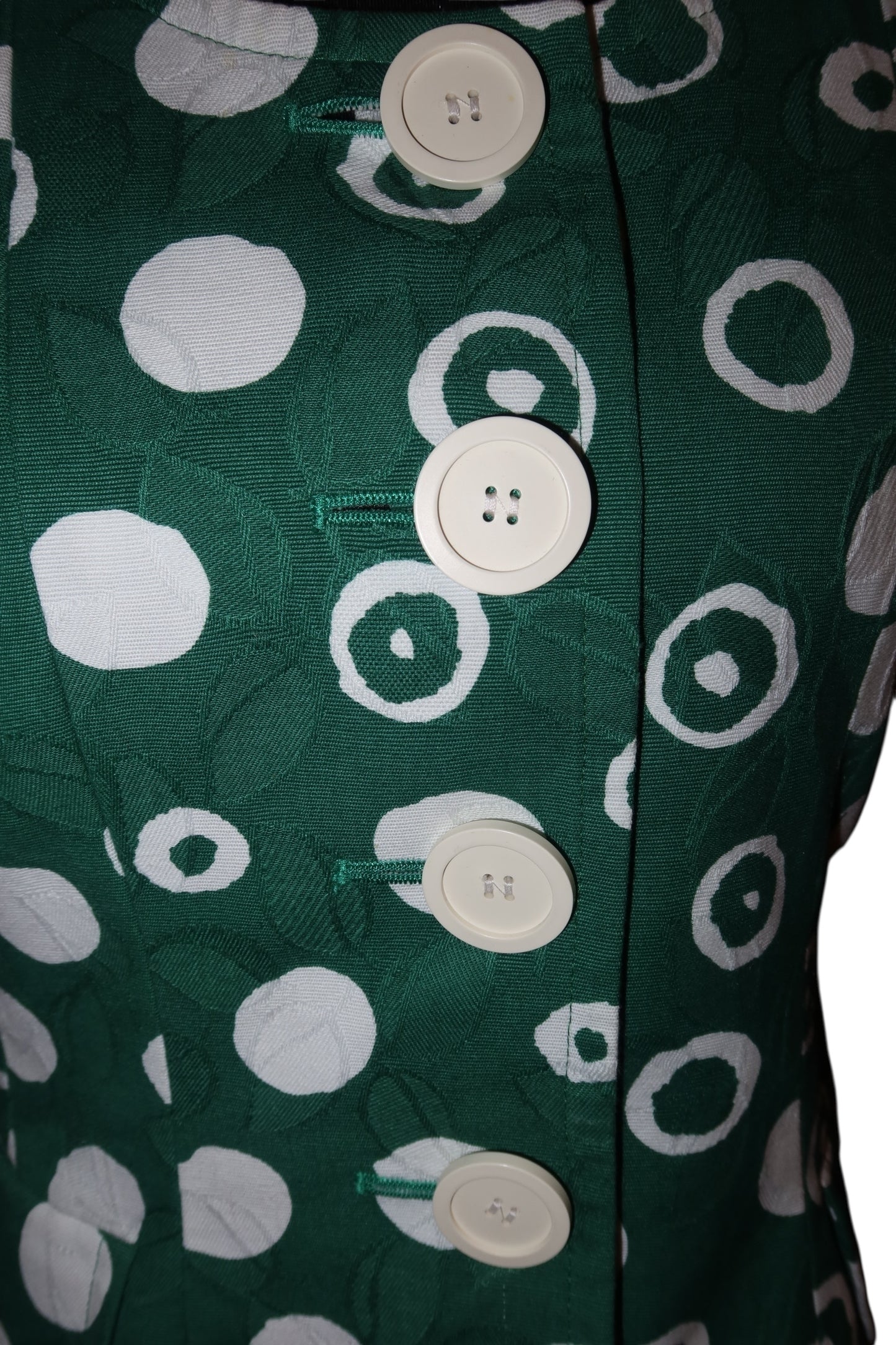 Yves Saint Laurent green and white polkadot set