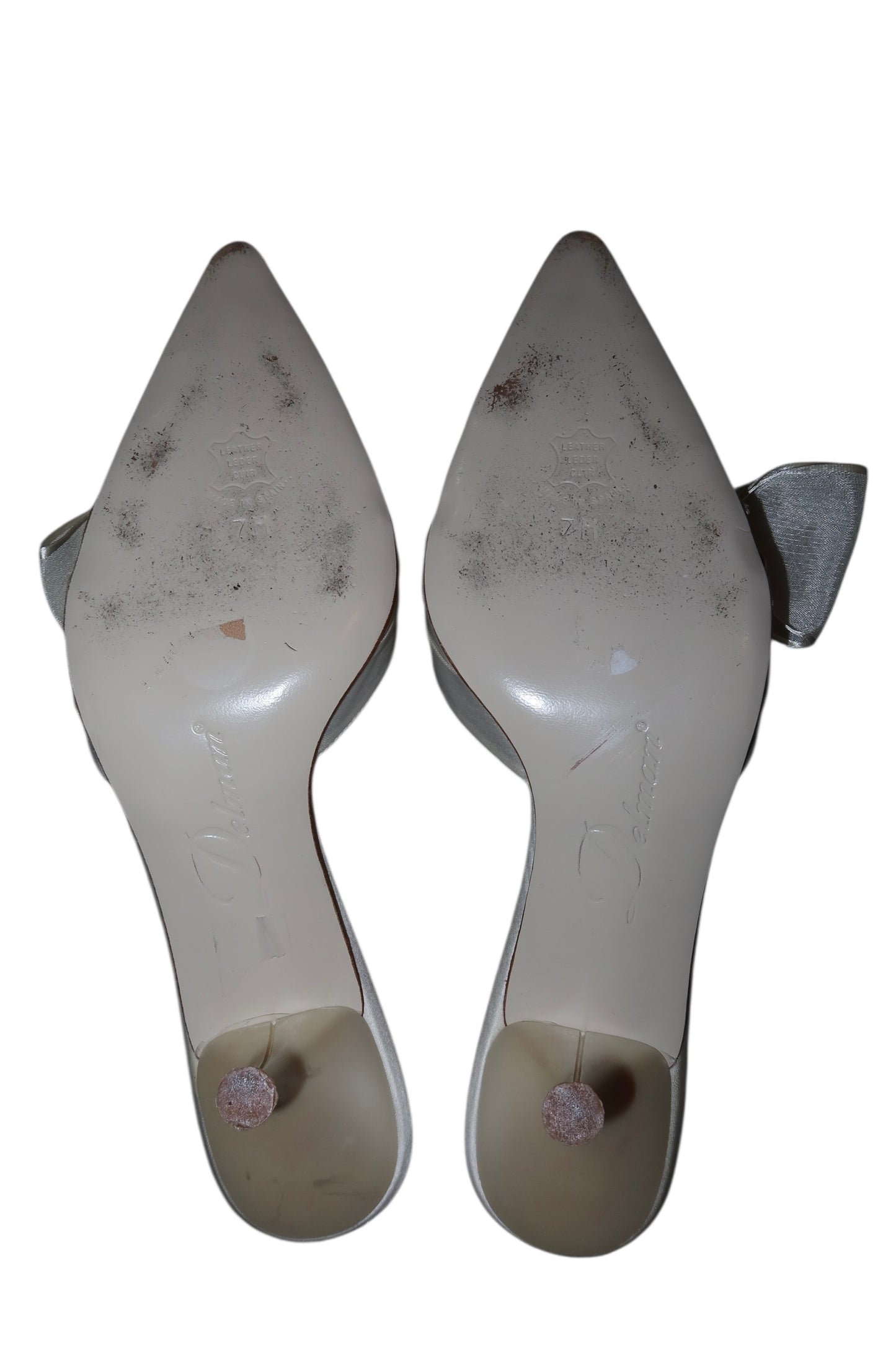 Delman white heels with bow (7)