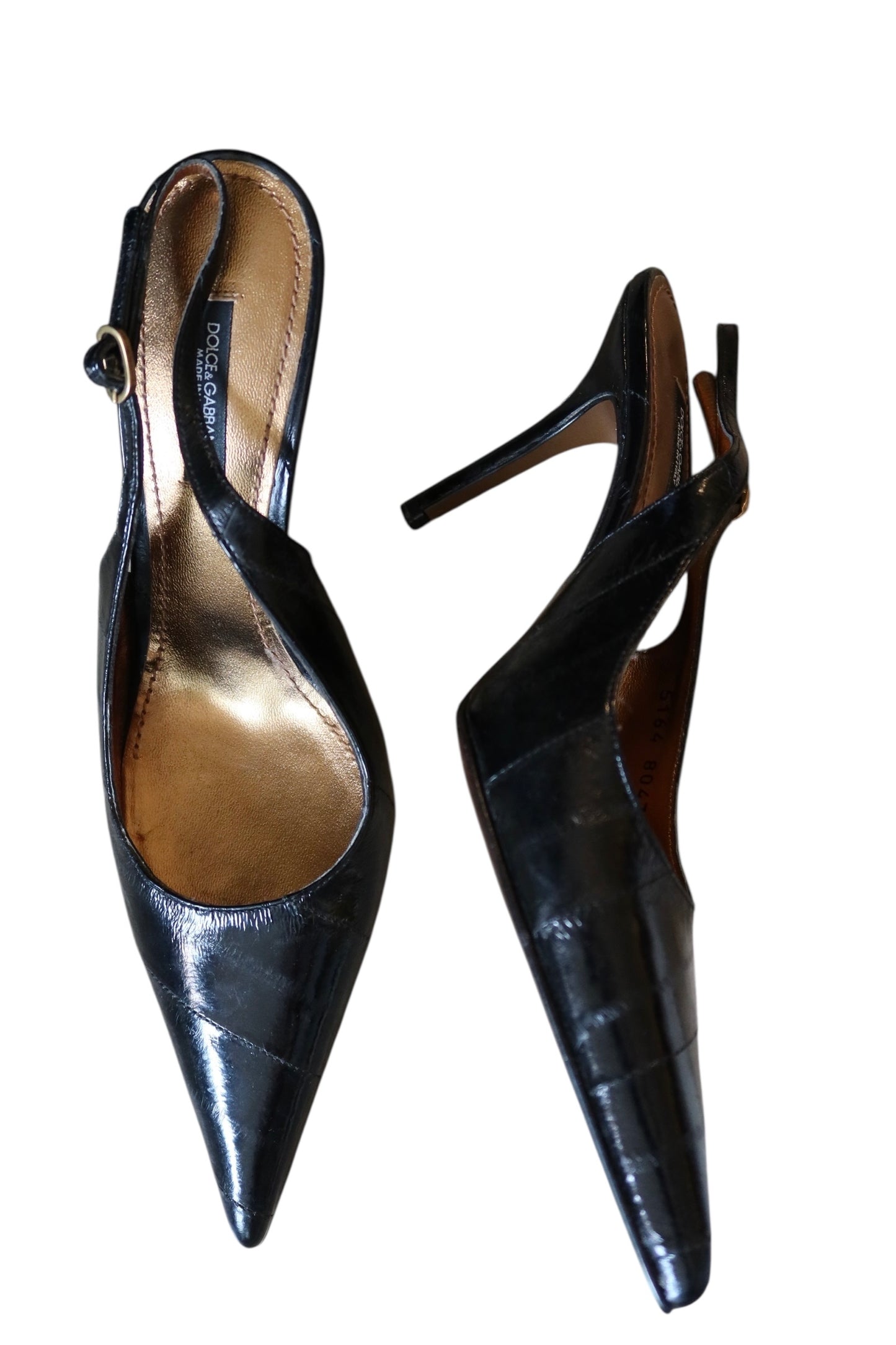 Dolce & Gabbana black patent leather heels (36)