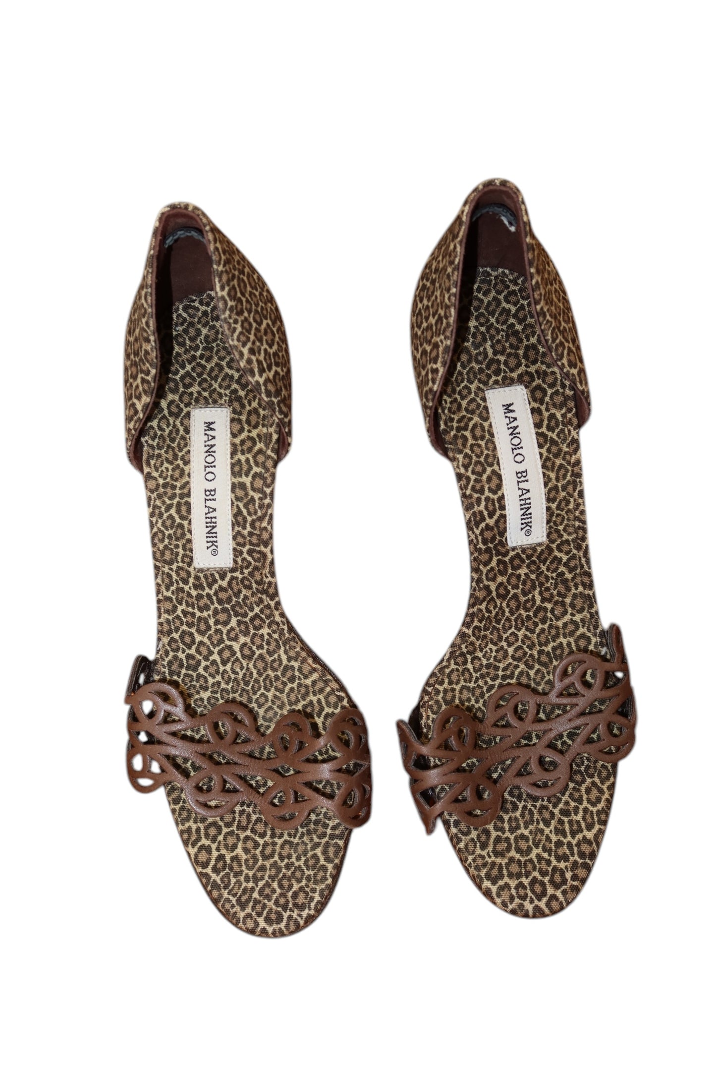 Manolo Blahnik leopard heels with laser cut detail (38)