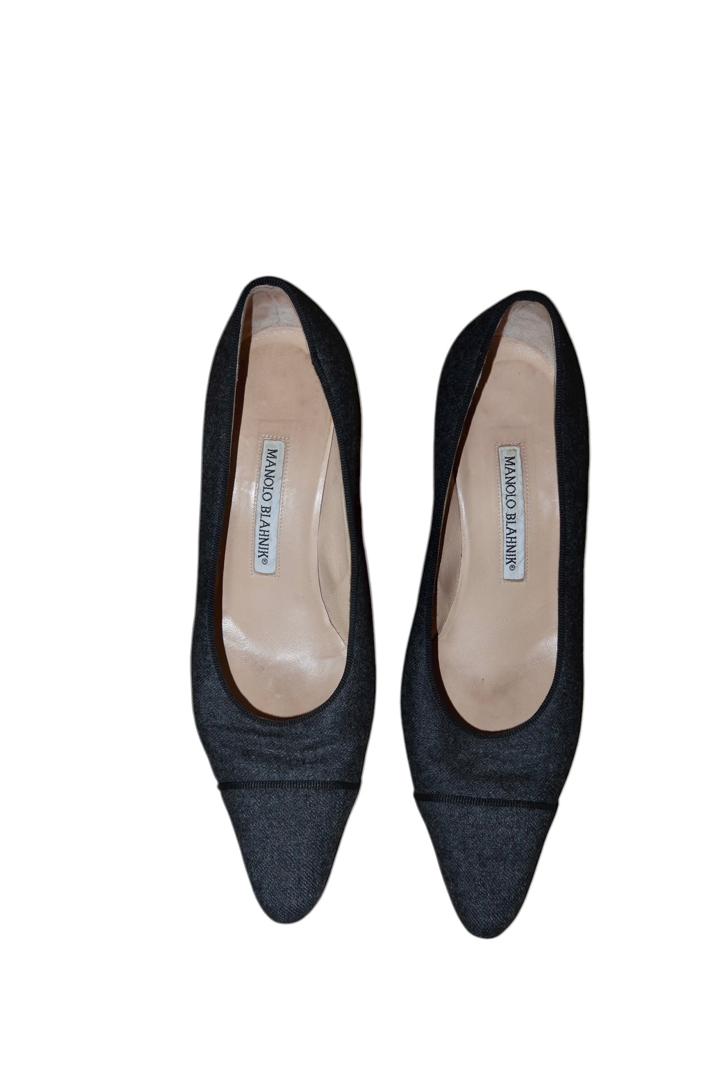 Manolo Blahnik dark grey wool heels (38)