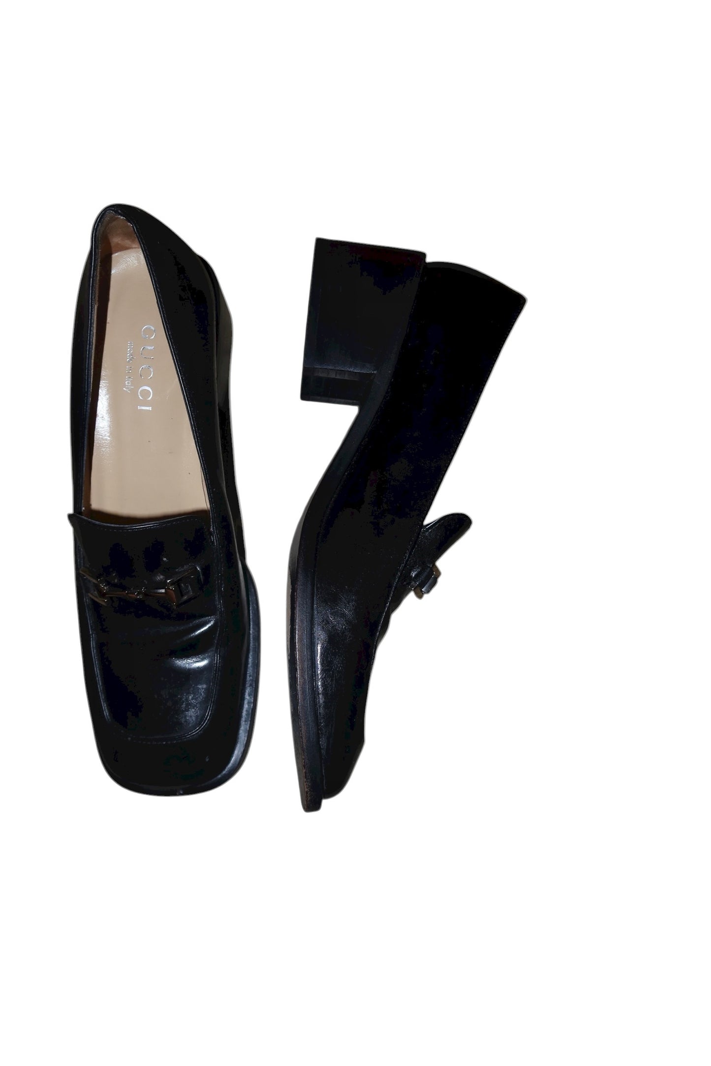 Gucci black squared toe loafers (8.5)