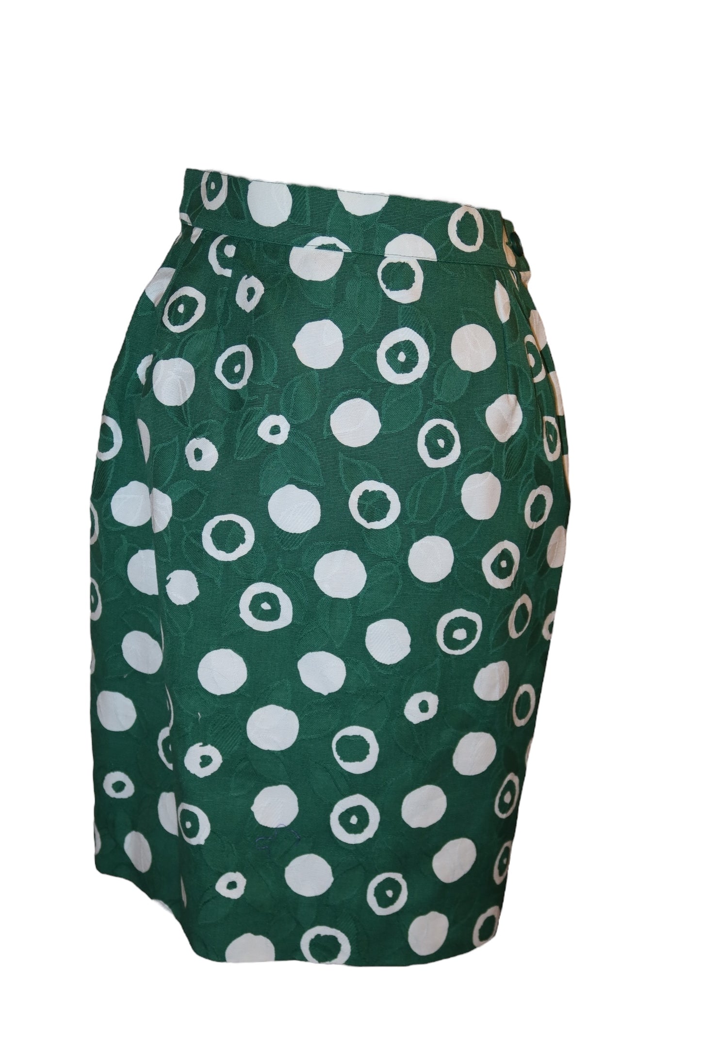 Yves Saint Laurent green and white polkadot set