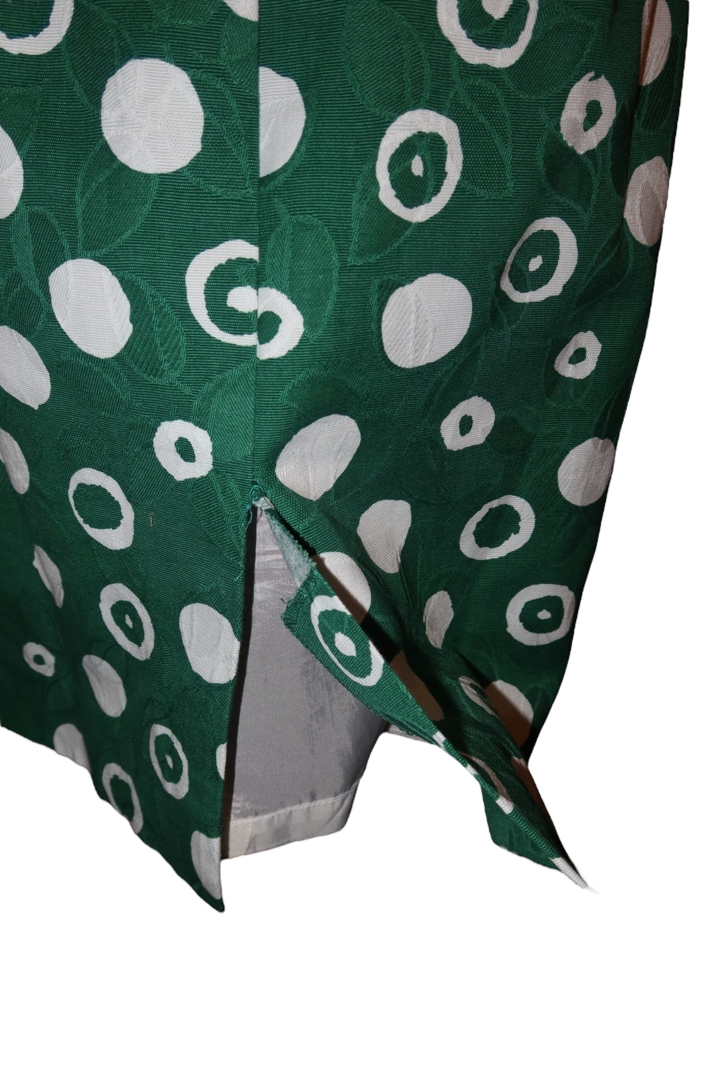 Yves Saint Laurent green and white polkadot set