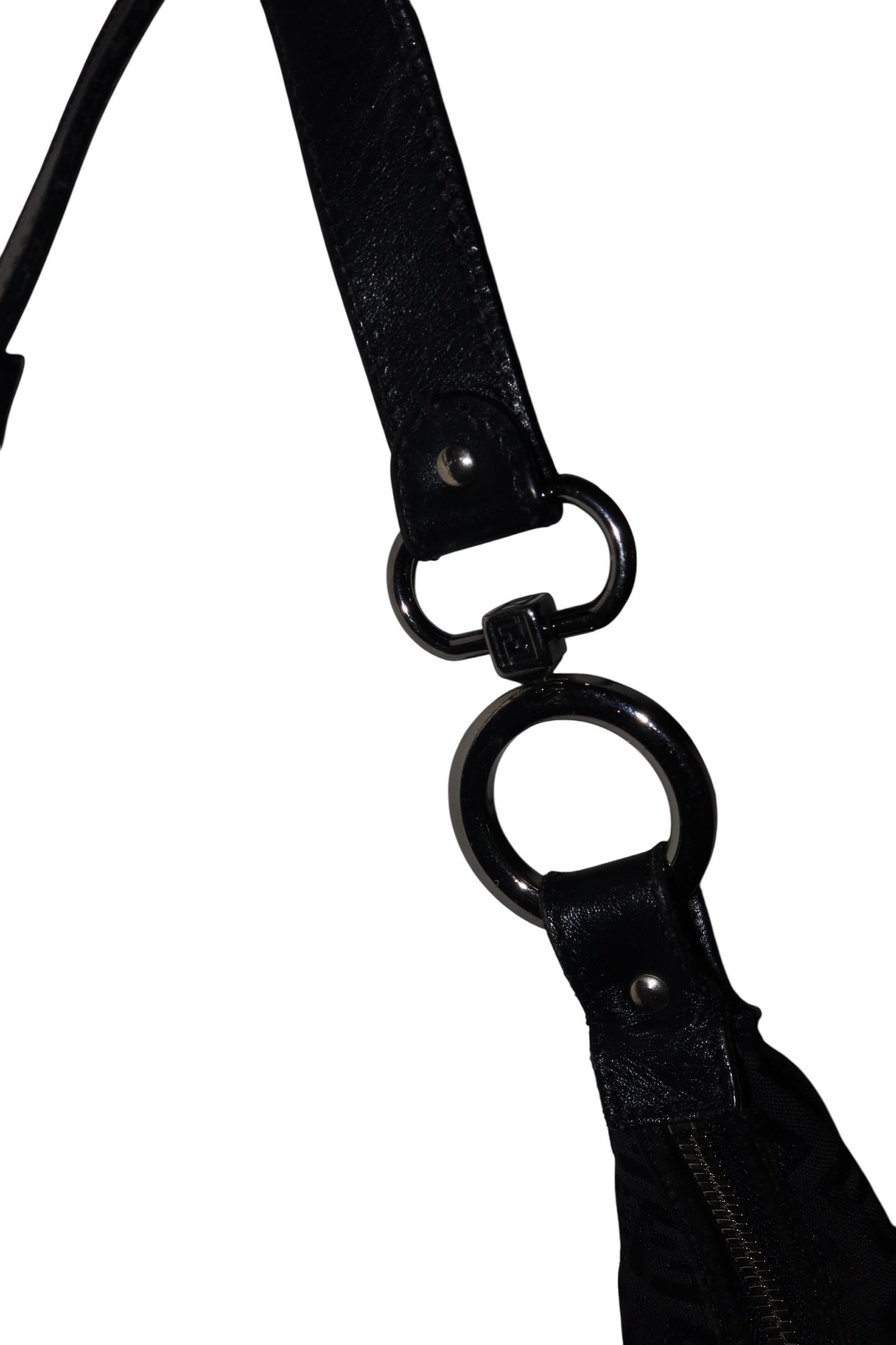 Fendi black half moon hobo bag