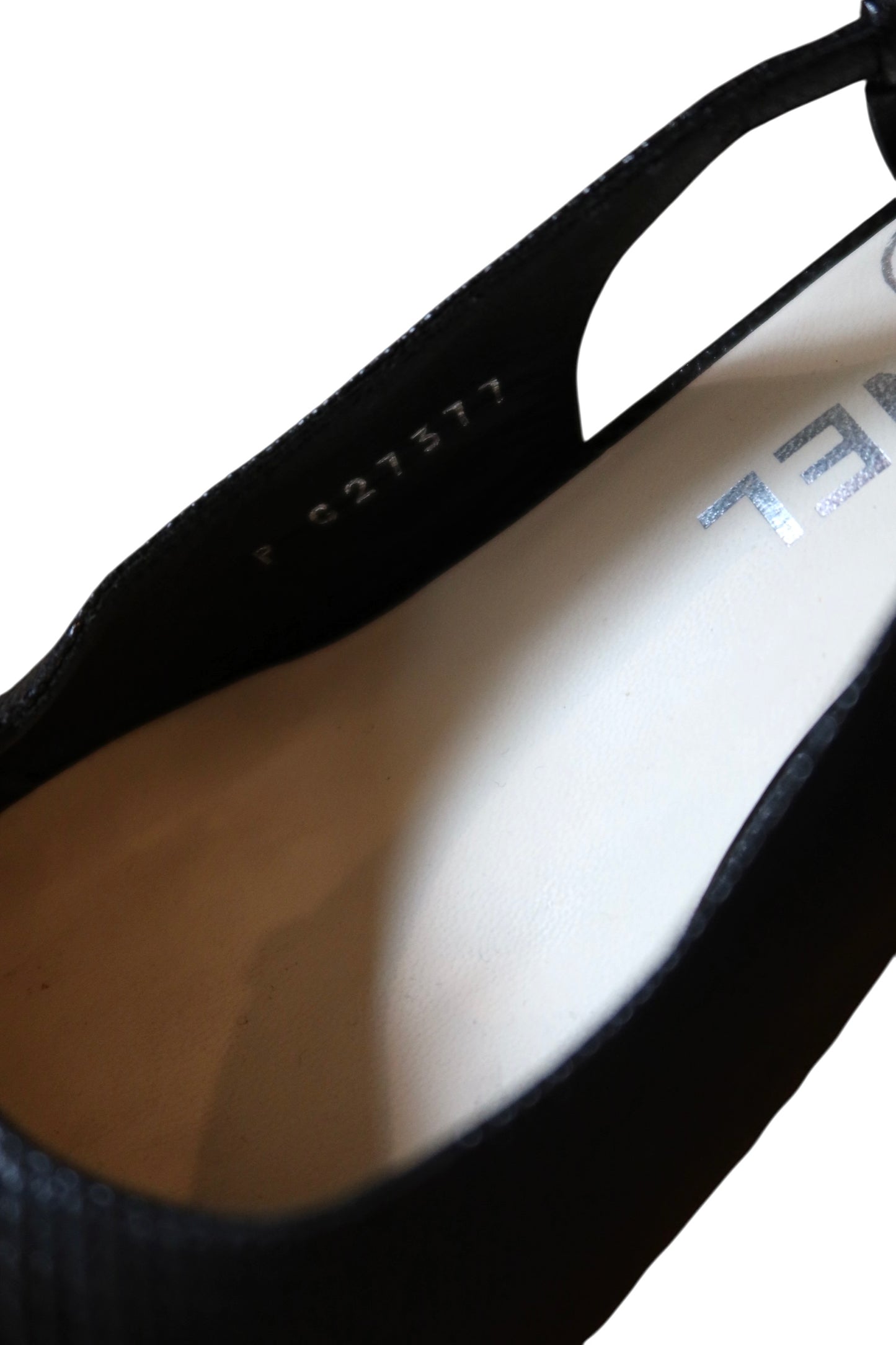 Chanel black slingback heels with double CC (35)
