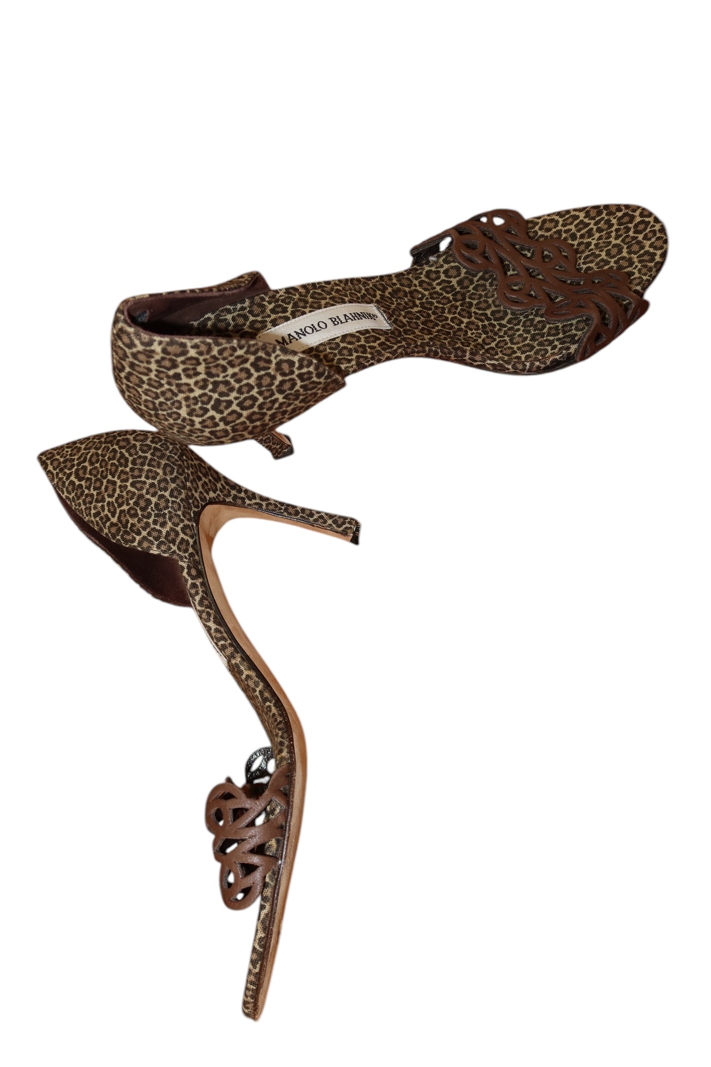 Manolo Blahnik leopard heels with laser cut detail (38)