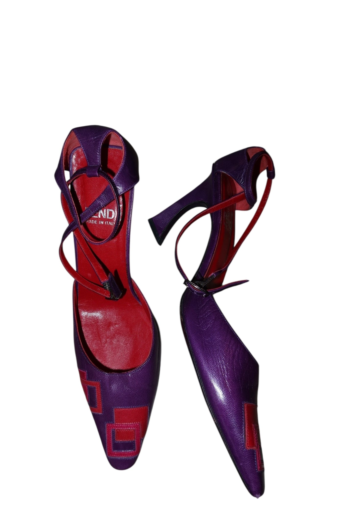 Fendi purple red and pink geometric heels (36)