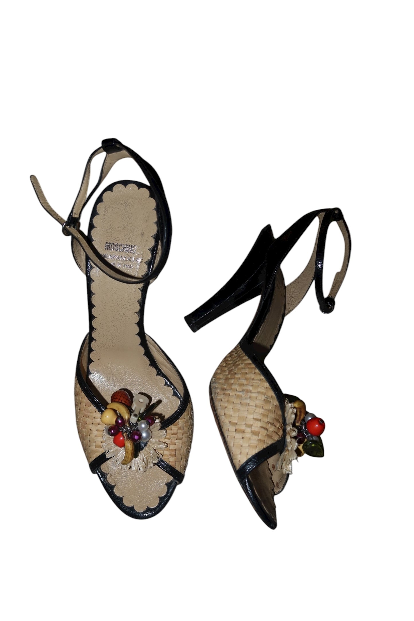 Moschino raffia heels with tropical fruit beads (40)