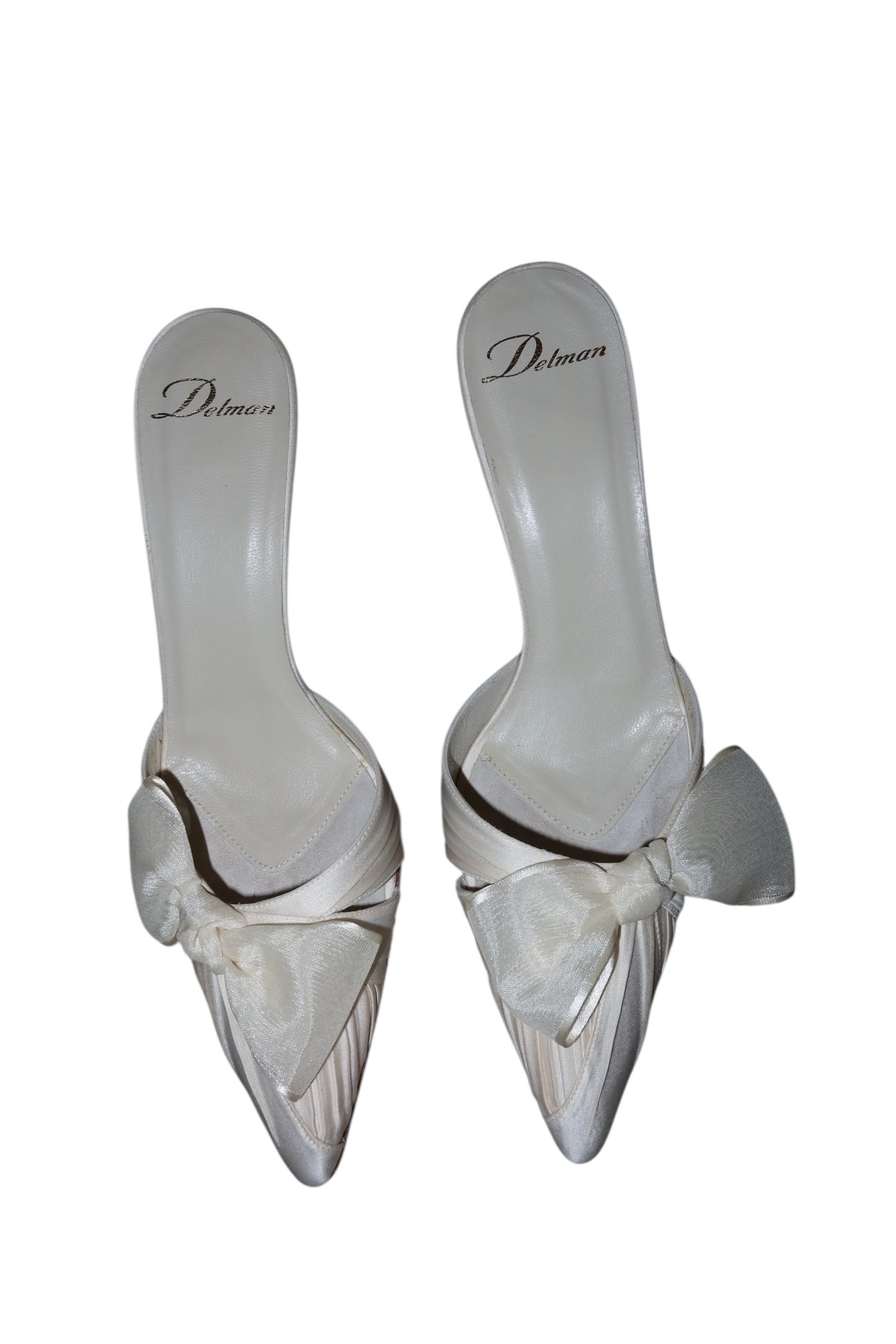 Delman white heels with bow (7)