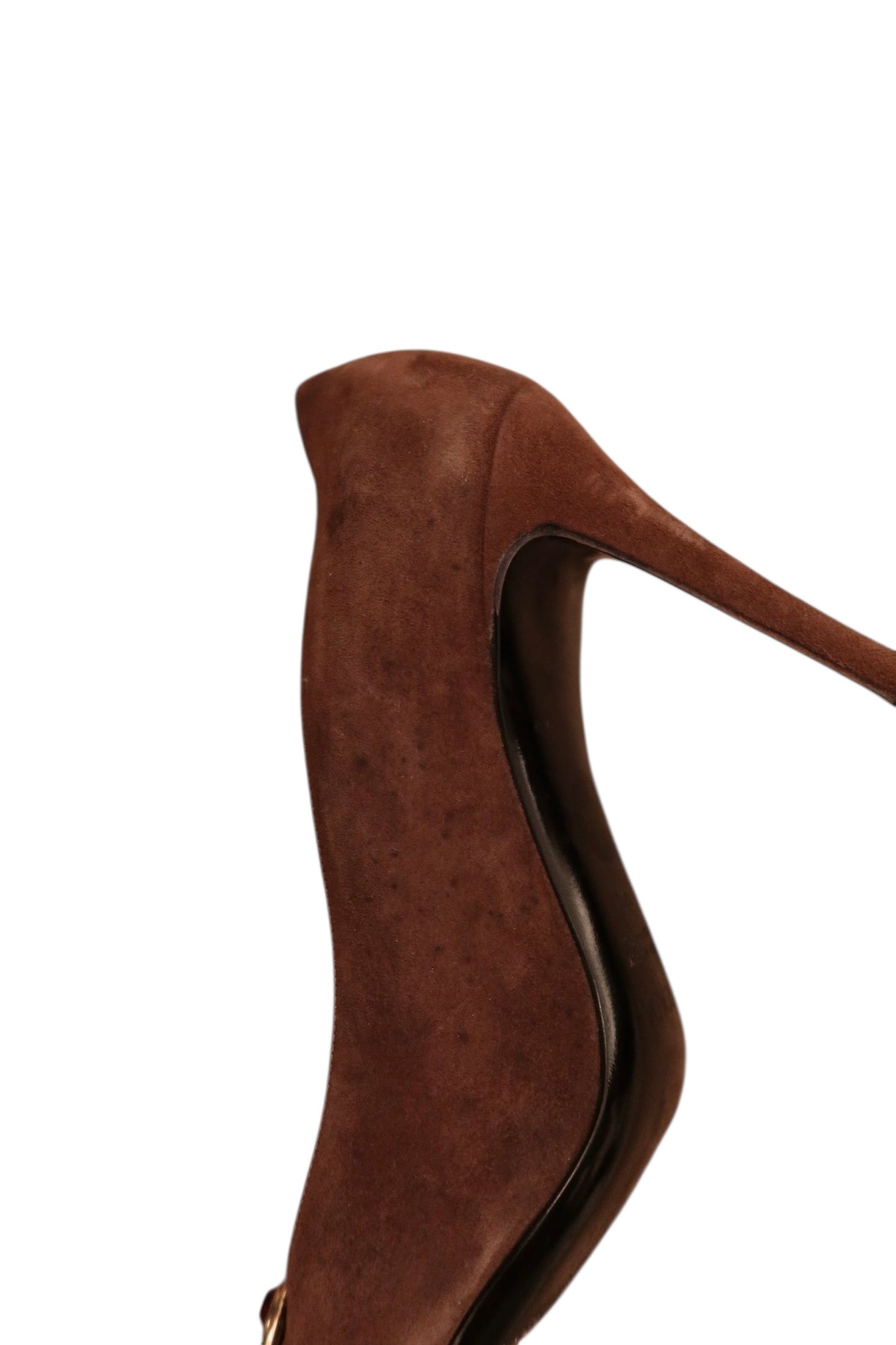 Escada brown suede heels with buckle (38.5)