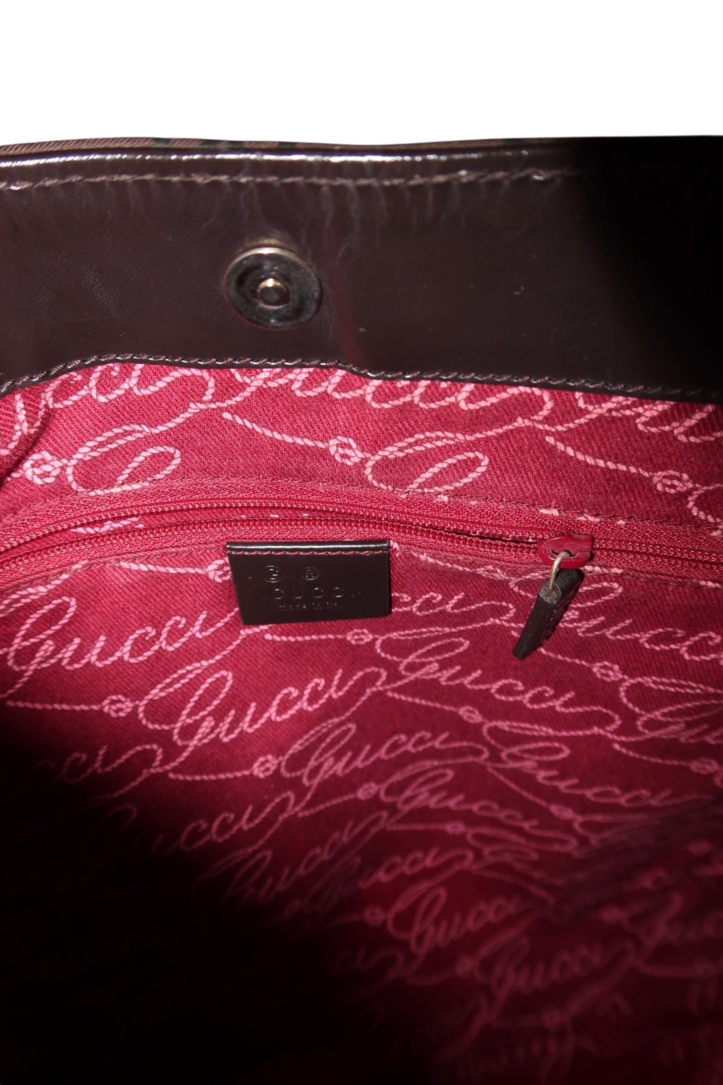 Gucci brown GG nylon shoulder bag