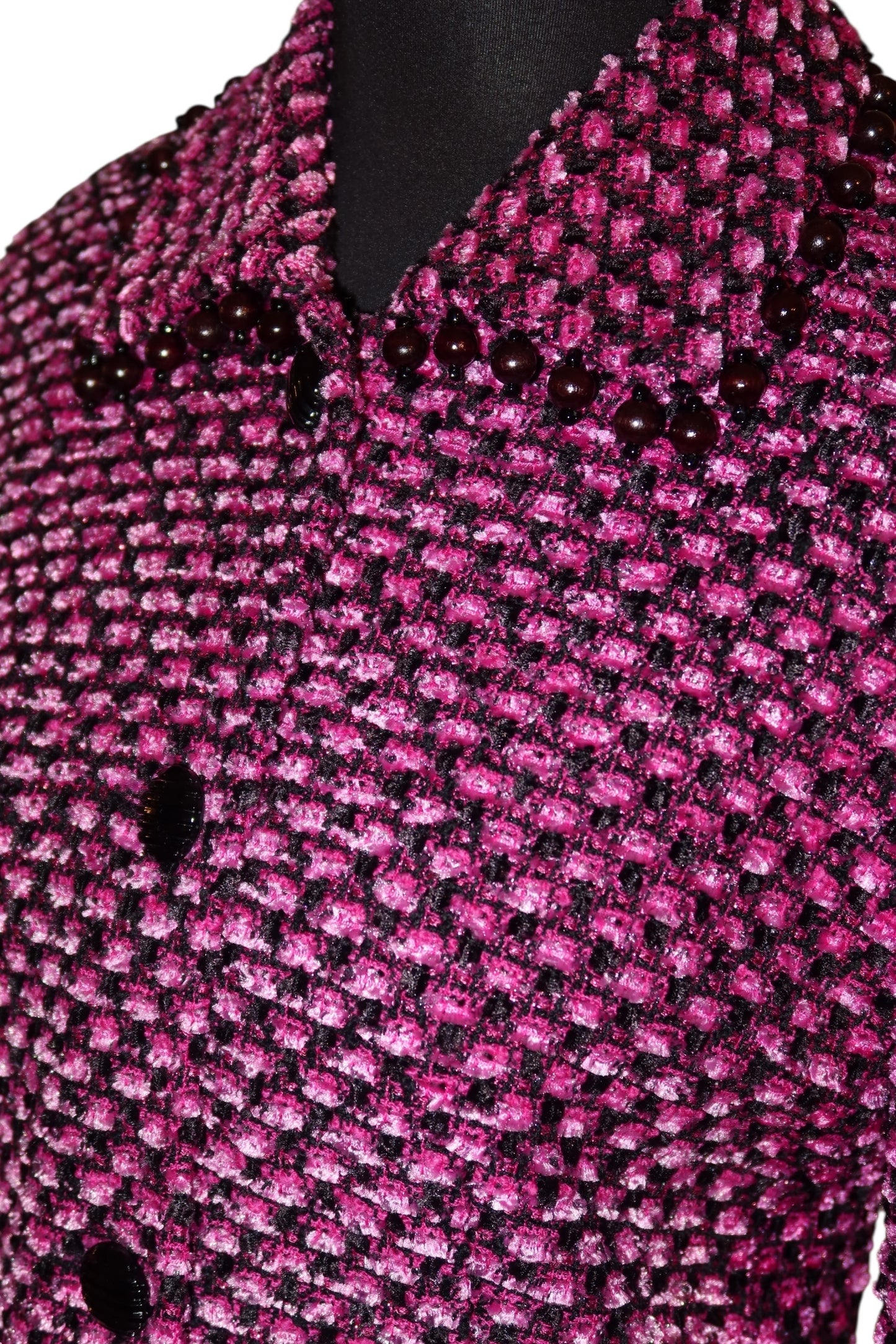 Escada pink and black jacket with black beads