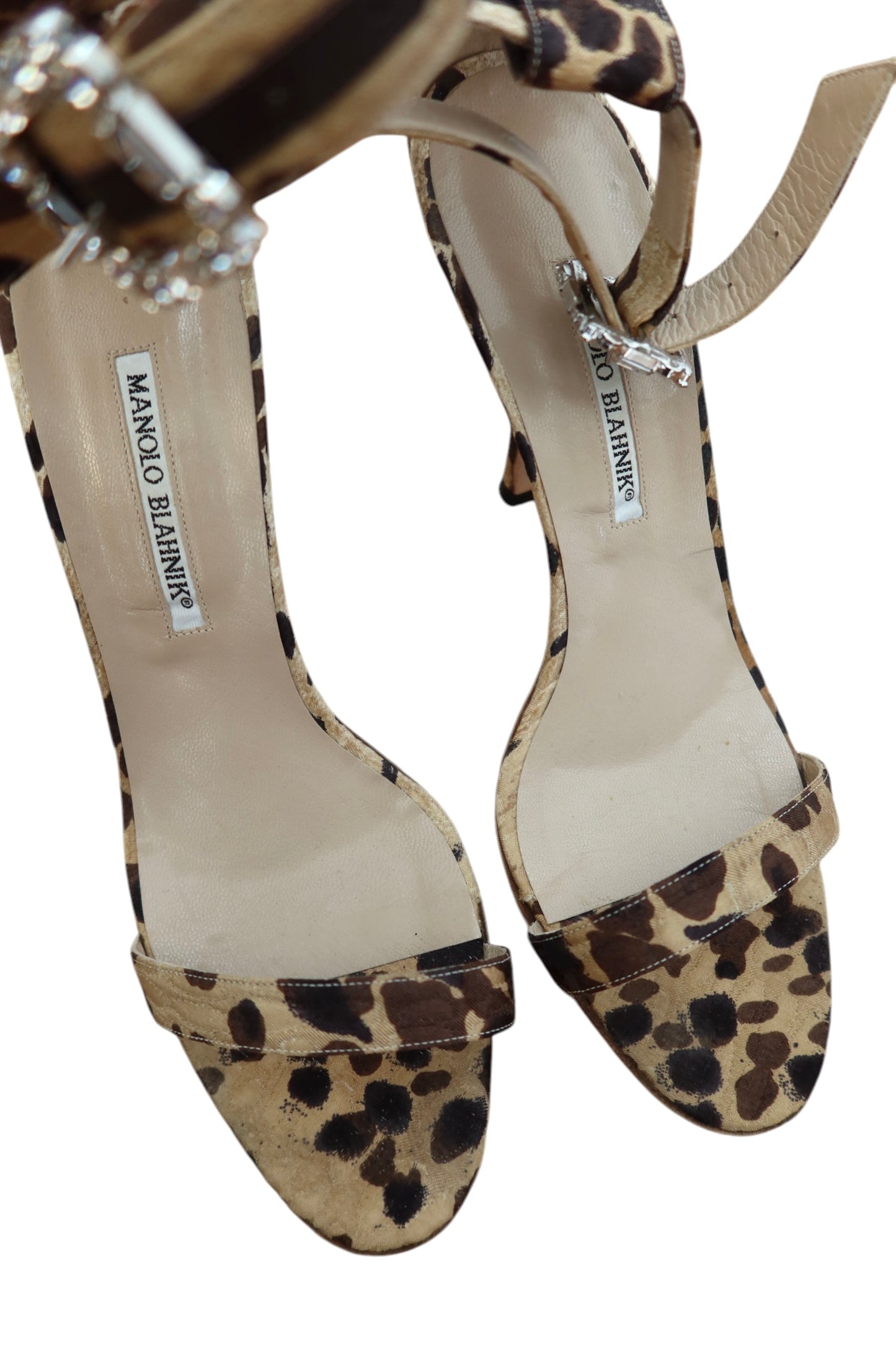 Manolo Blahnik Cheetah heels with embellished buckle (41)