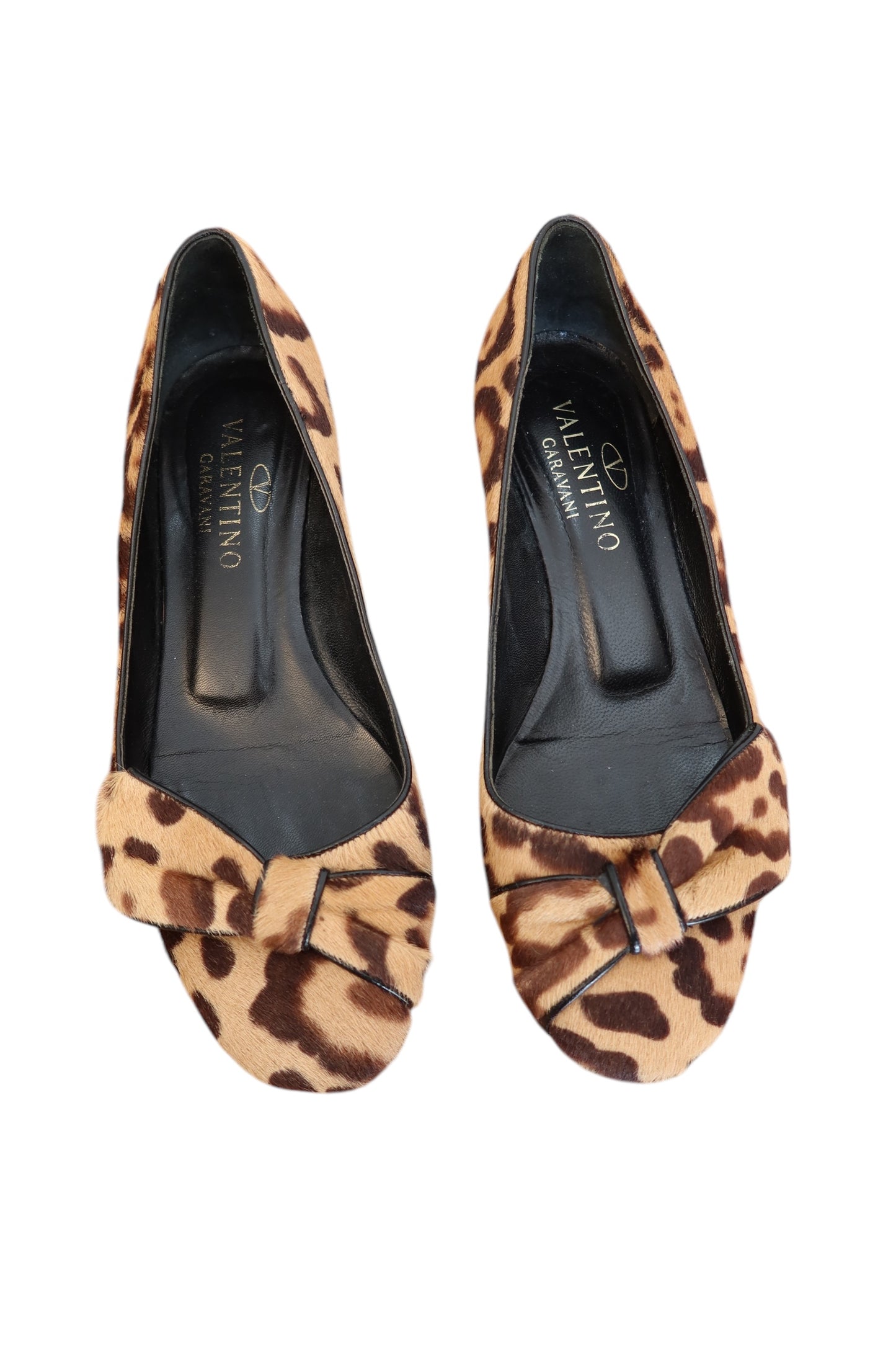Valentino pony hair cheetah kitten heels with bow detail (38)