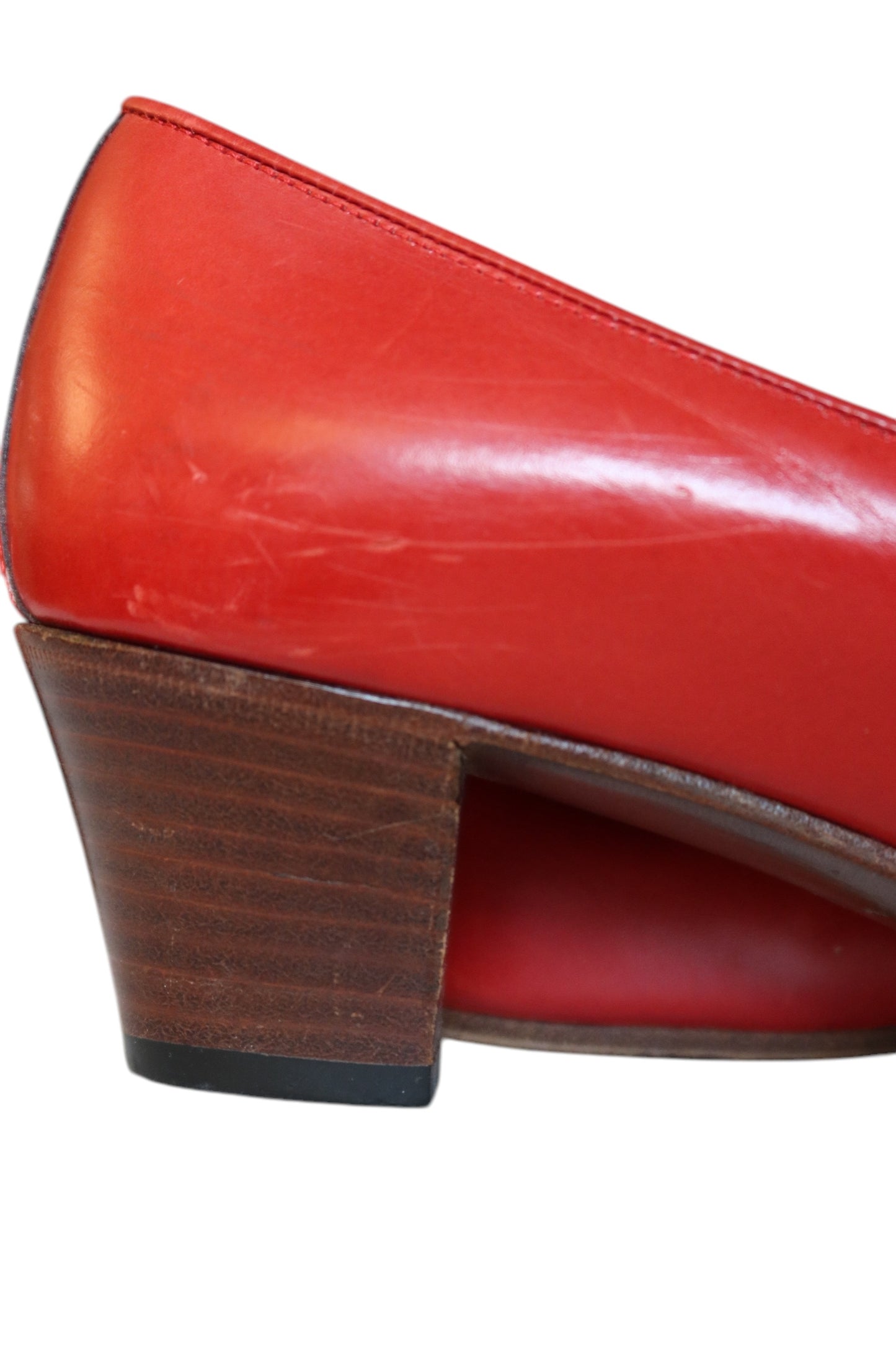 Celine red and white loafers with gold hardware (39)