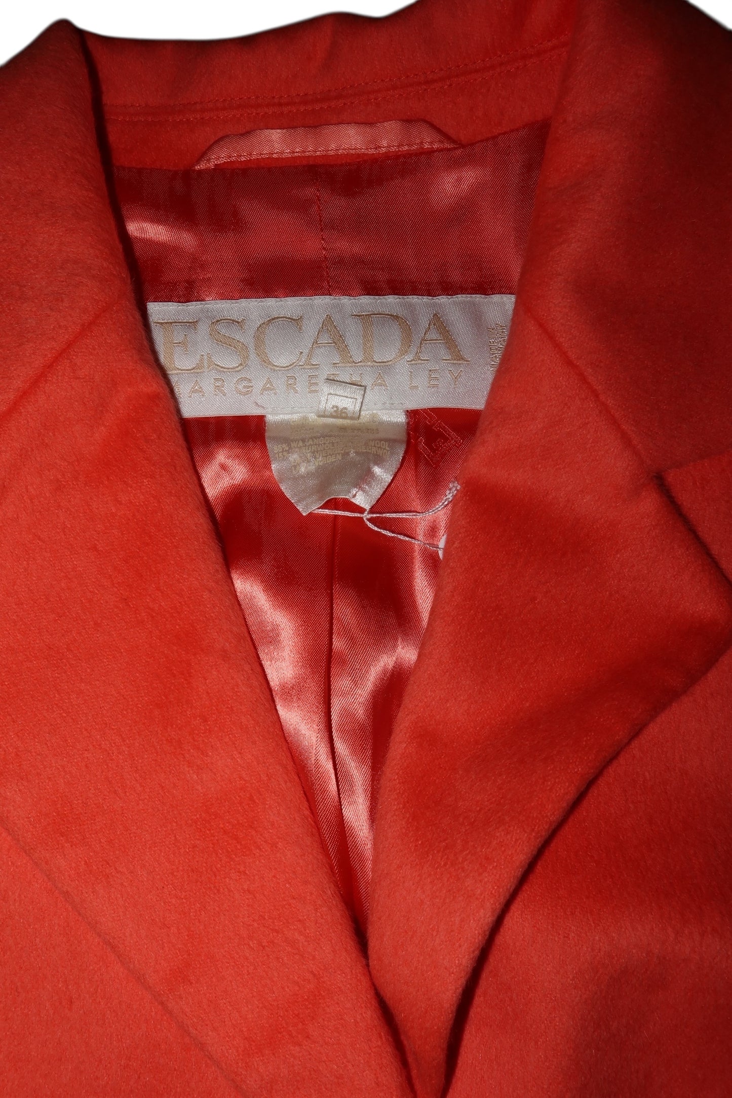 Escada orange coral blazer with gold buttons