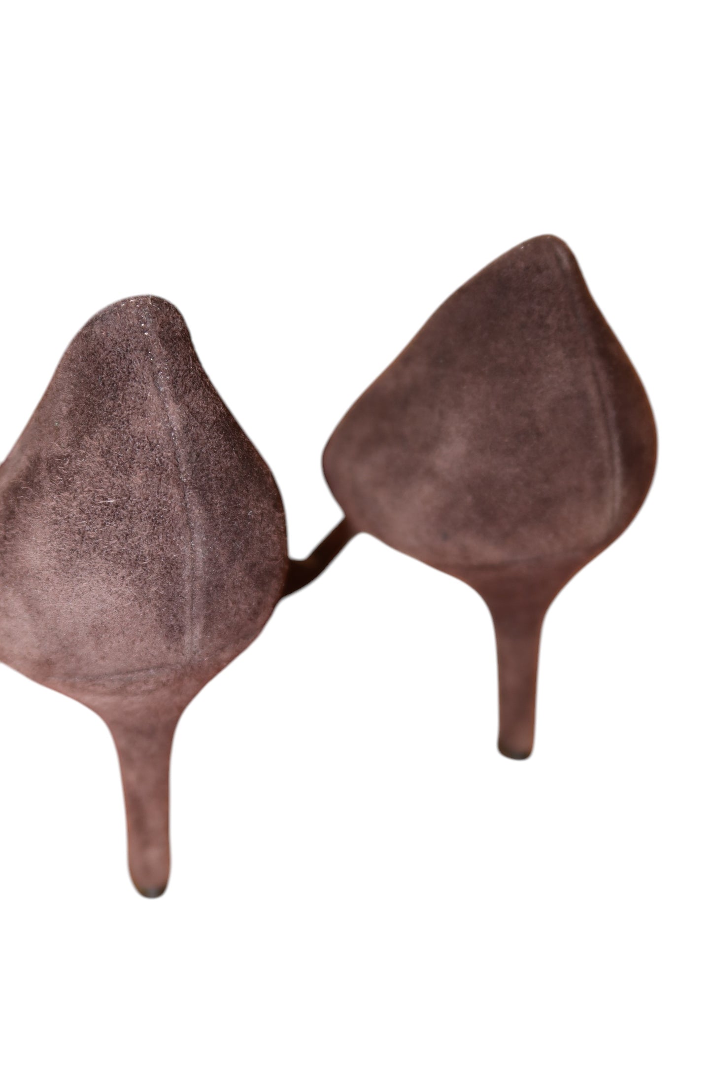 Oscar de la Renta brown peep toe heels with rose detail (38.5)