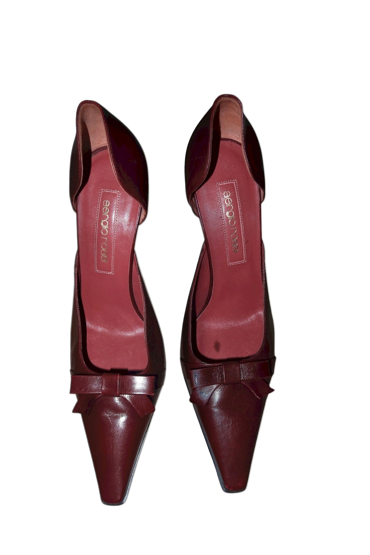 Sergio Rossi burgundy heels with bow details (39)