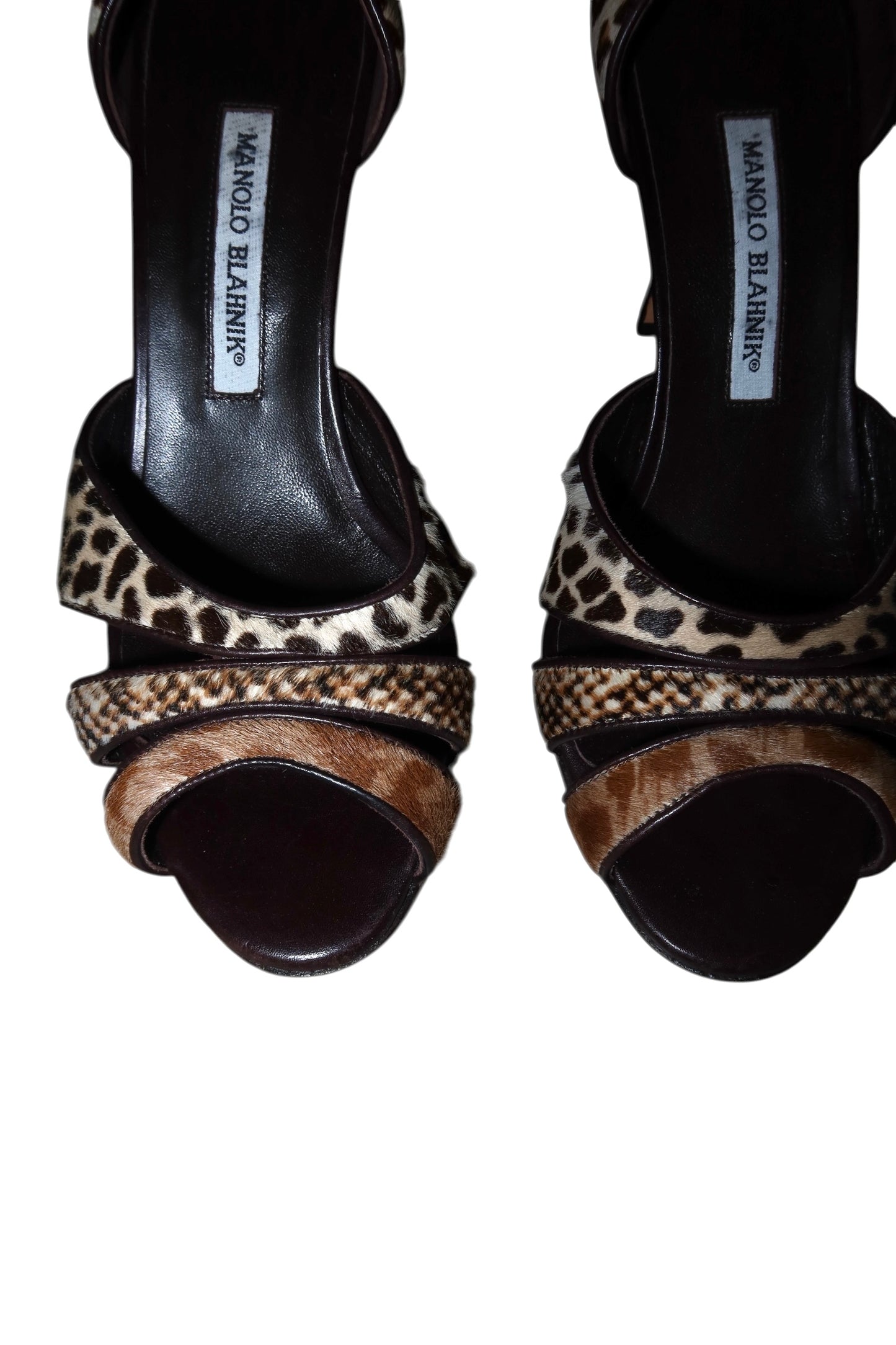 Manolo Blahnik multi animal print ponyhair d’orsay heels (40.5)