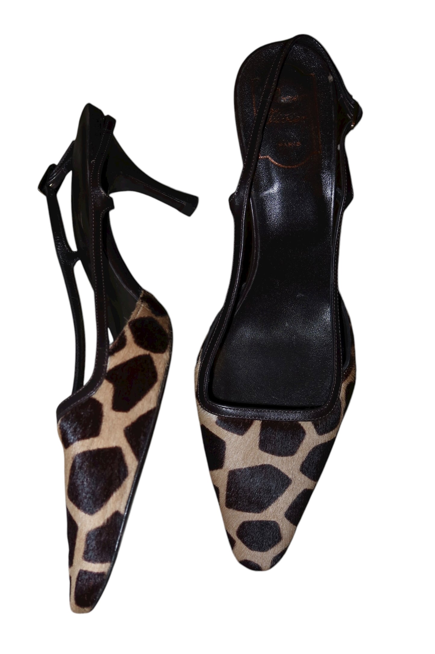 Roger Vivier giraffe ponyhair slingback heels (41)