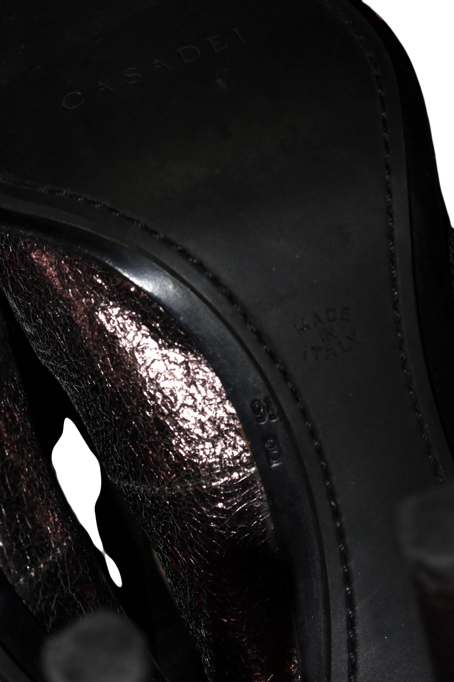 Casadei black pinstripe boots with silver details (9.5)