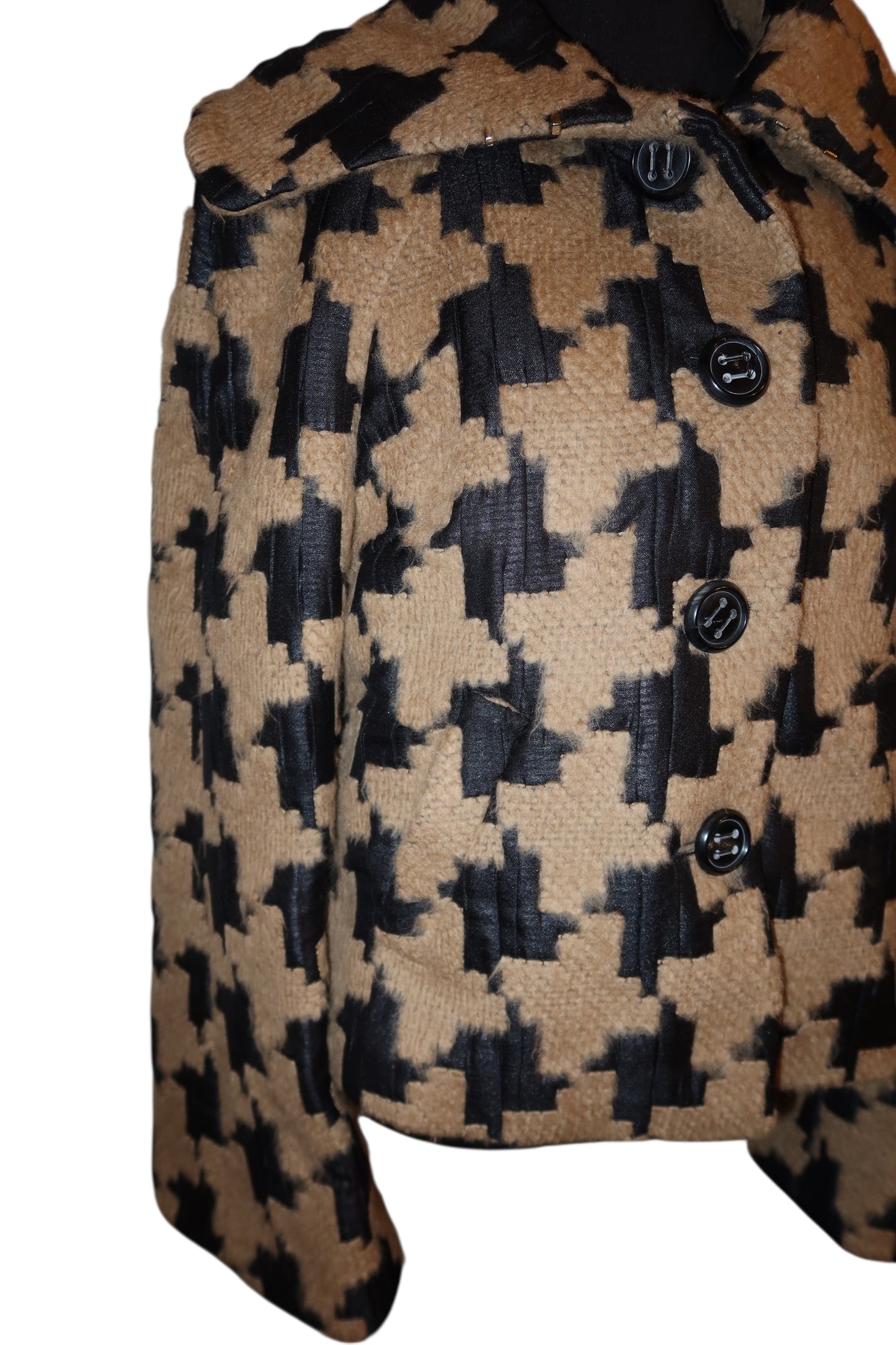 Escada black and camel houndstooth jacket
