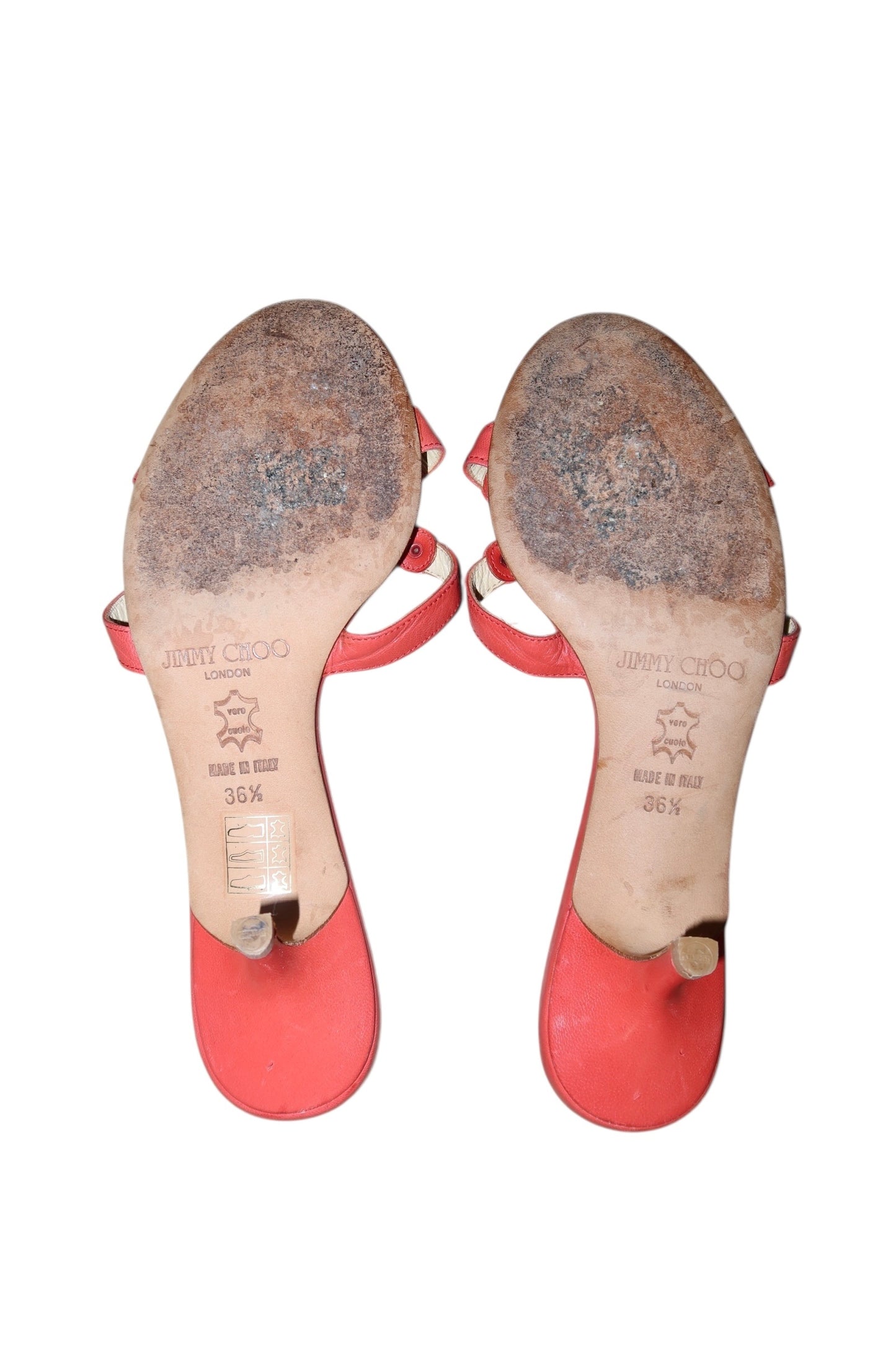 Jimmy Choo orange mules with oval detail (36.5)