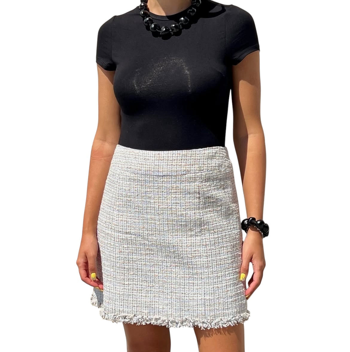 Chanel 2004 multicolor tweed skirt size 46