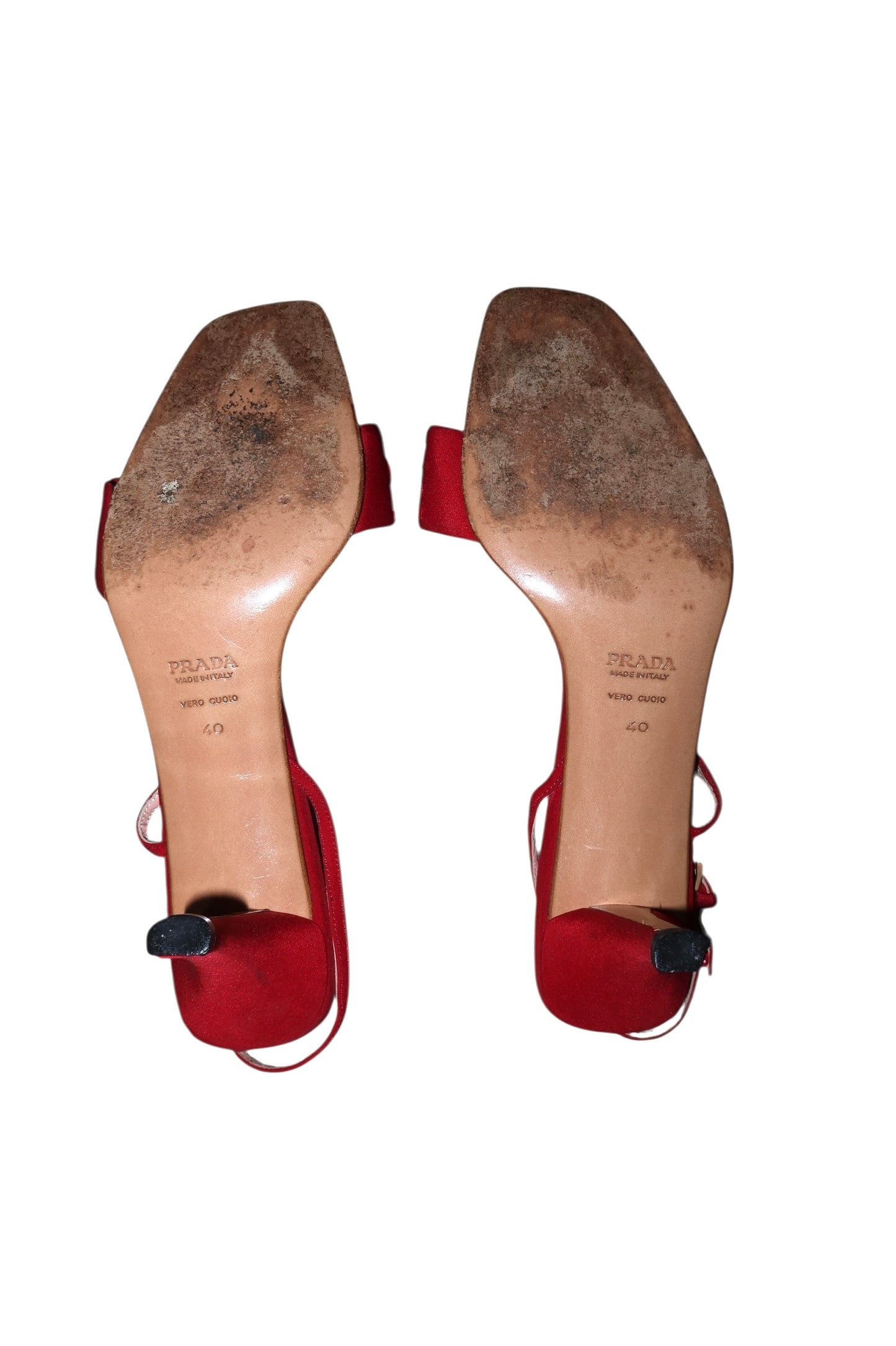 Prada red heels with sequin details (40)