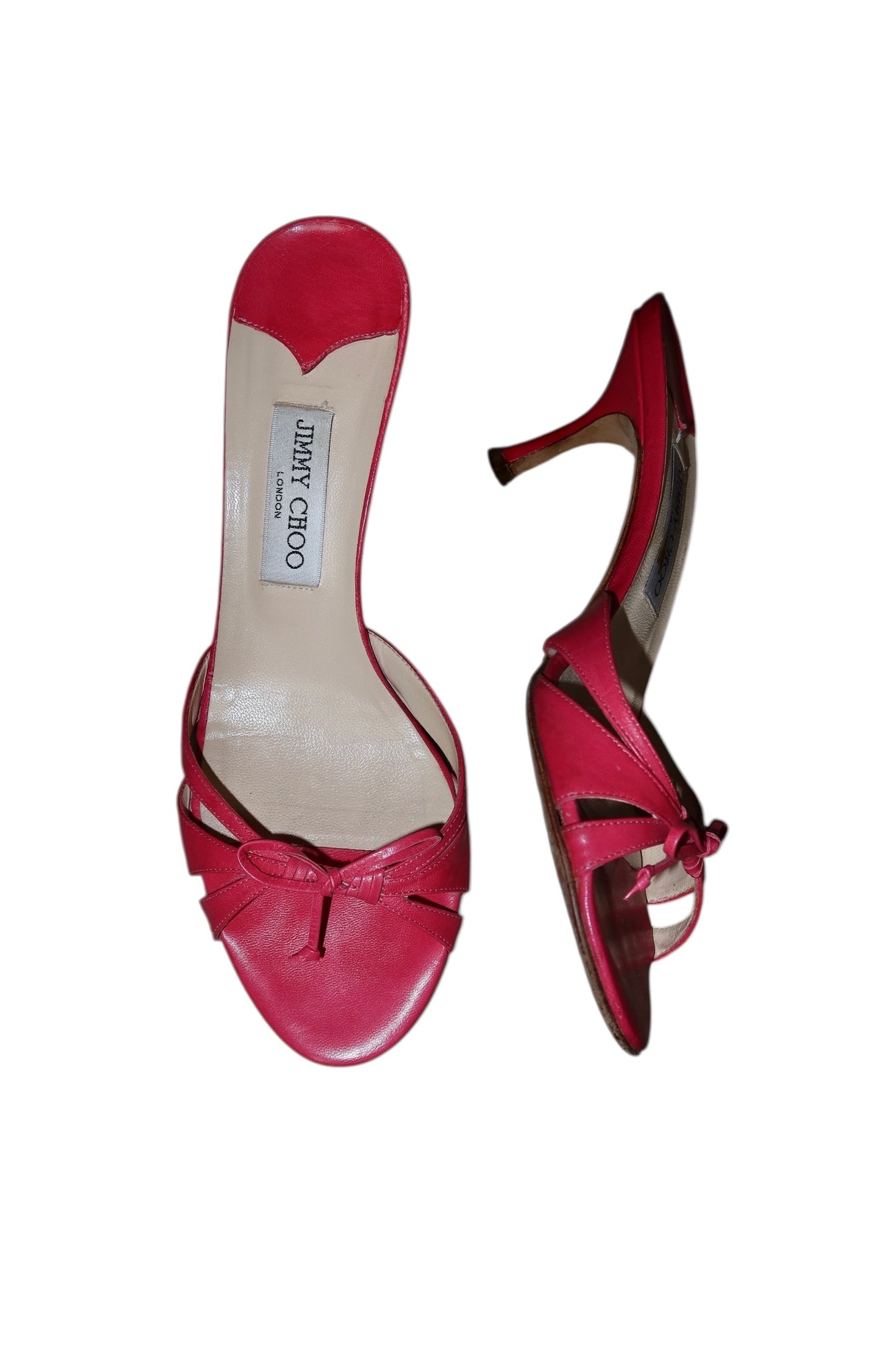 Jimmy Choo hot pink mules with bows (39)